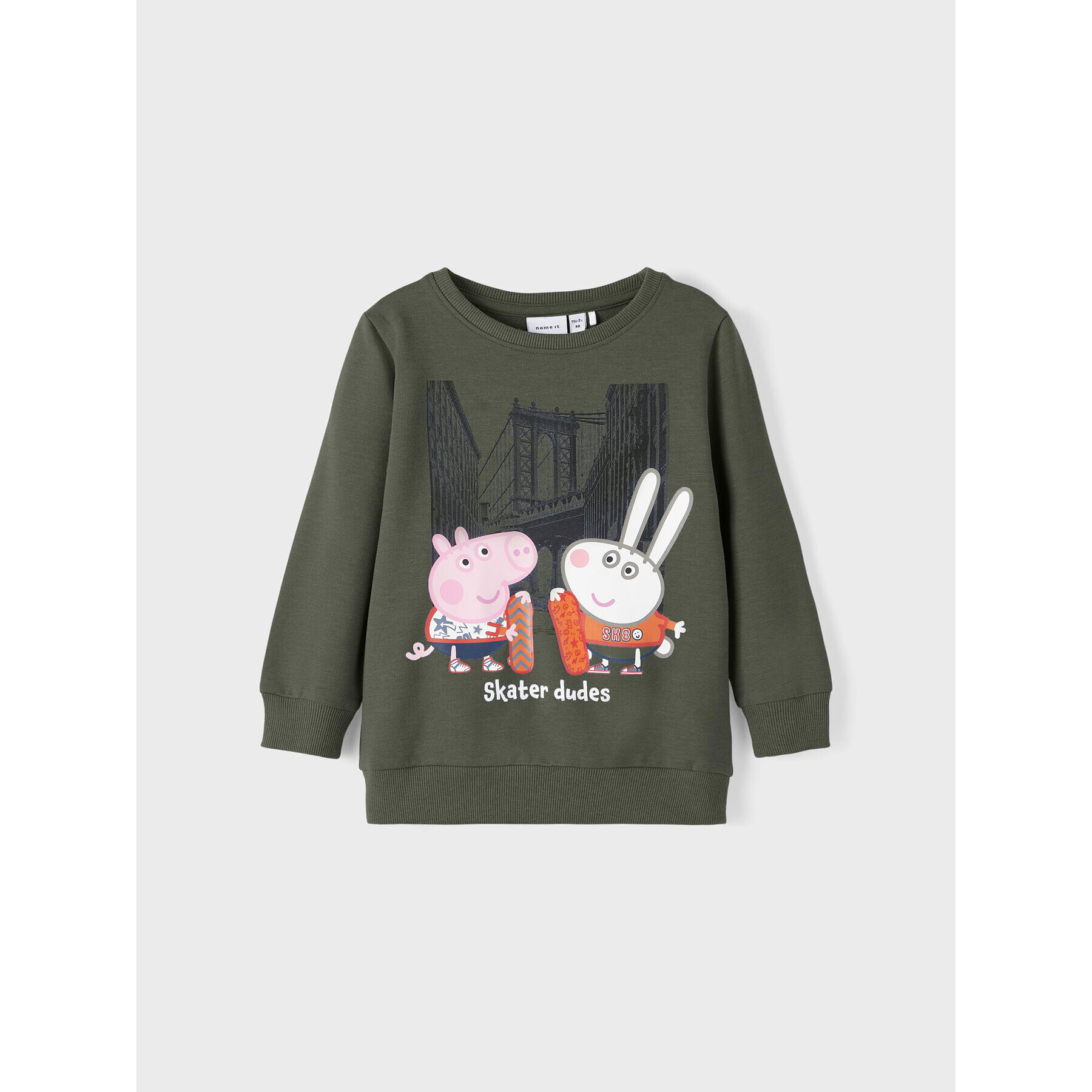 NAME IT Pulóver PEPPA PIG 13205302 Zöld Regular Fit - Pepit.hu