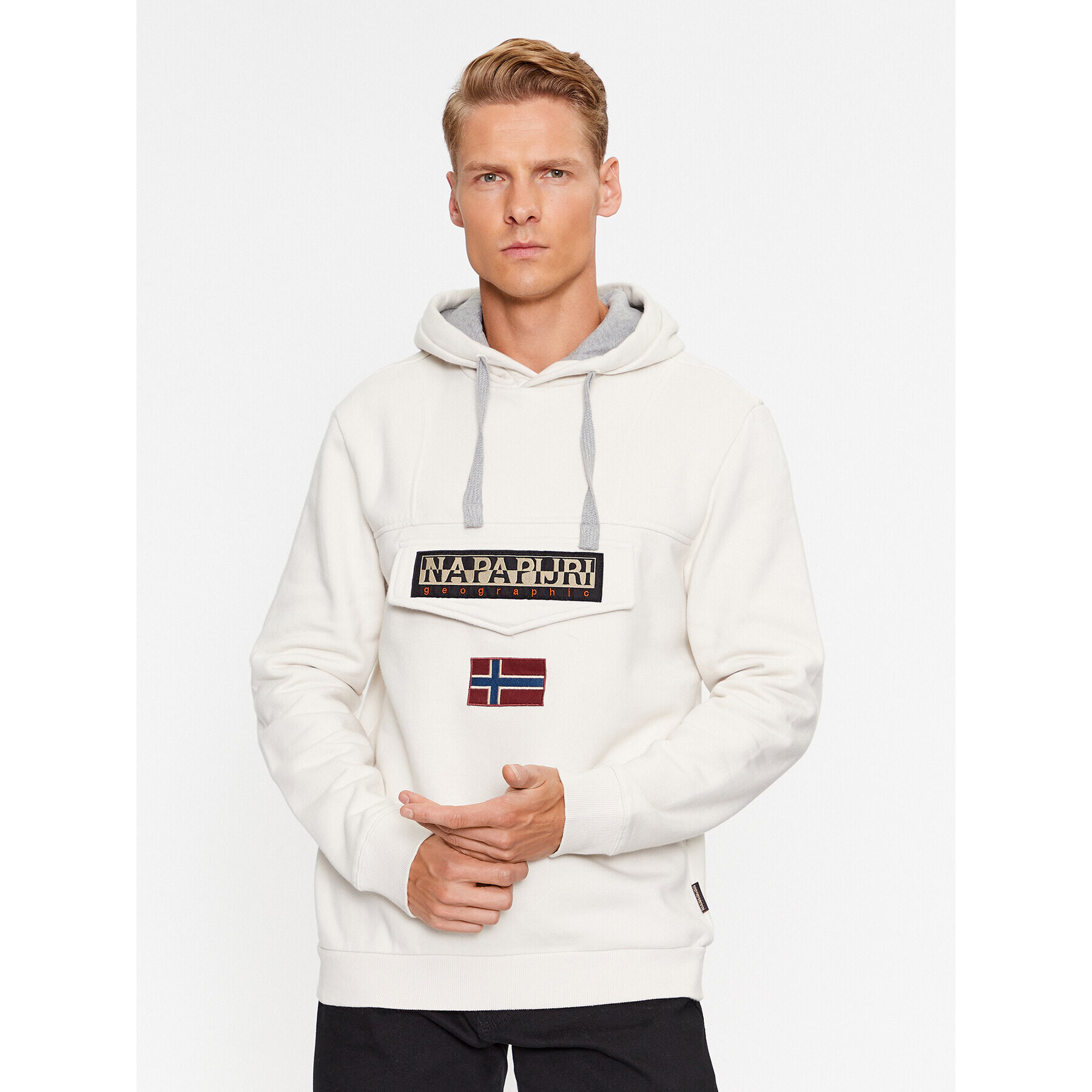 Napapijri Pulóver Unisex Burgee Wint2 NP0A4GJD Ekru Regular Fit - Pepit.hu