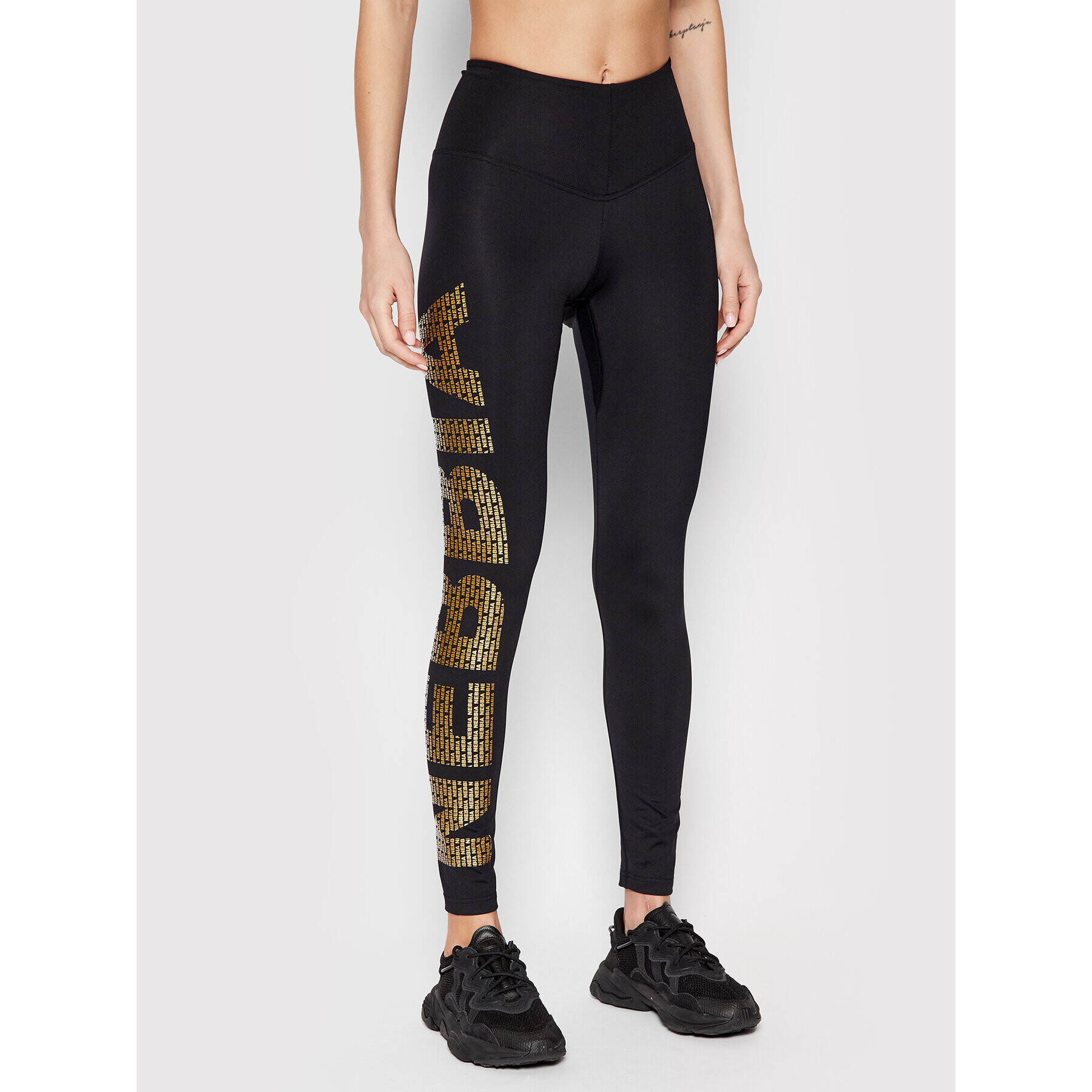 NEBBIA Leggings Gold Print 827 Fekete Slim Fit - Pepit.hu