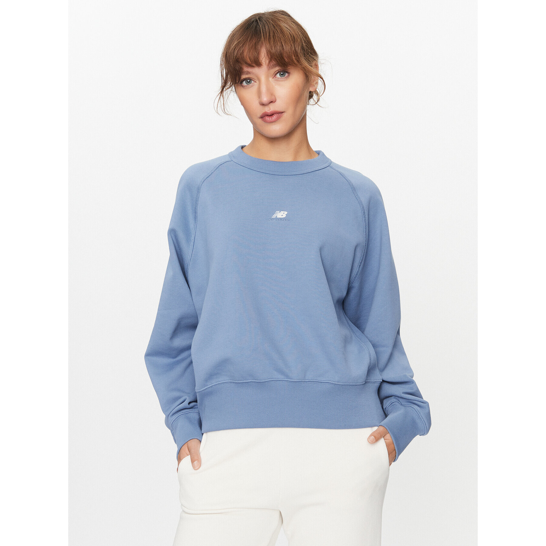 New Balance Pulóver Athletics Remastered French Terry Crewneck WT31500 Bézs Regular Fit - Pepit.hu