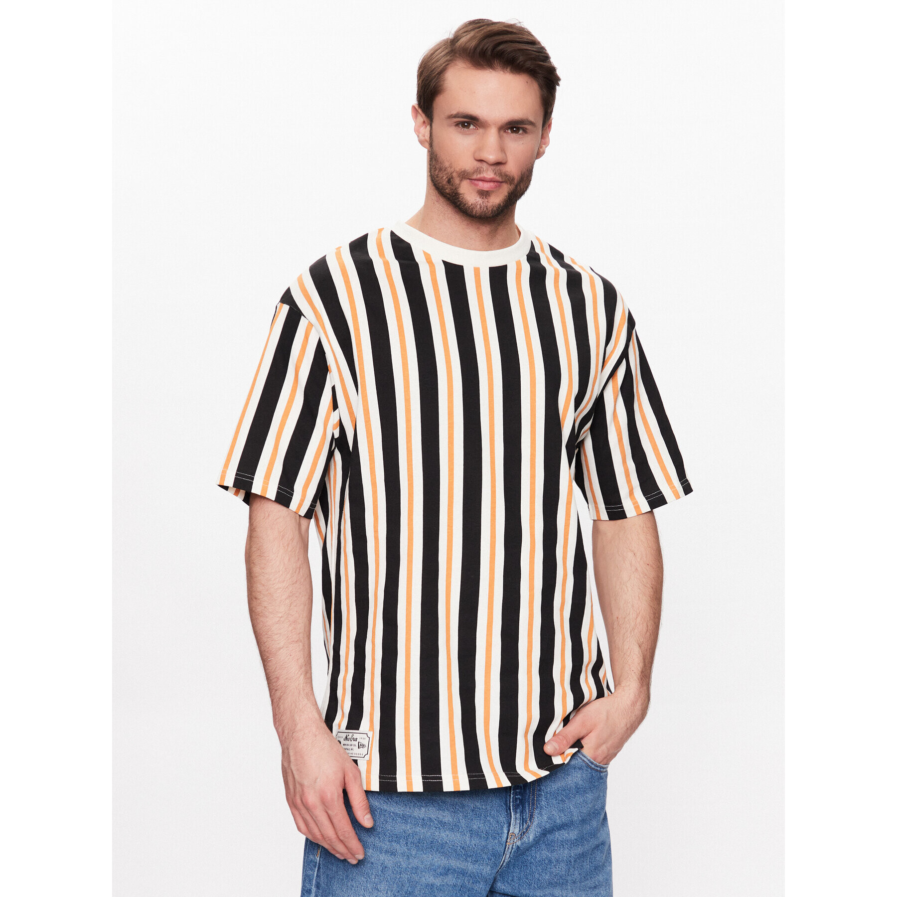 New Era Póló Stripe Medium 60332240 Színes Oversize - Pepit.hu