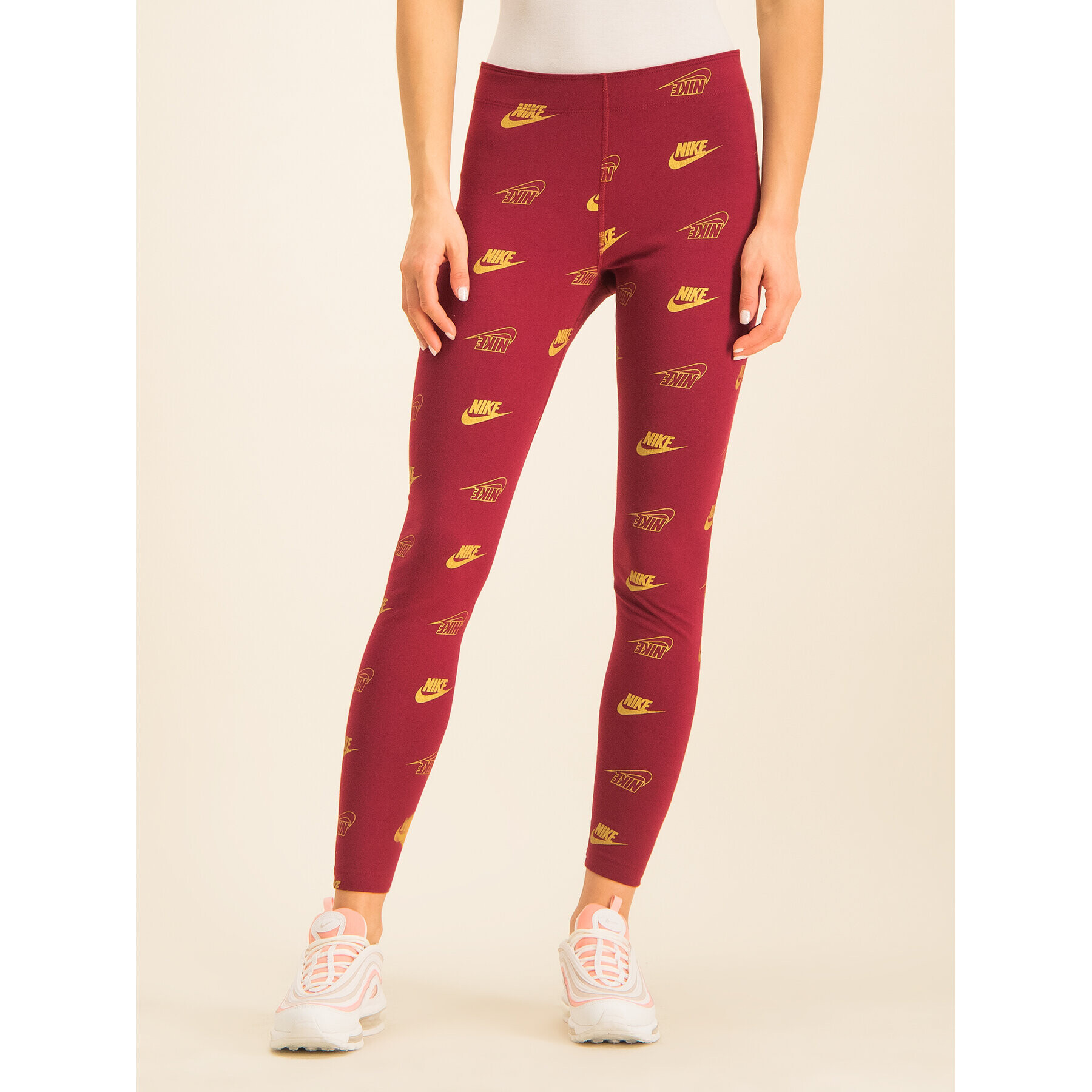 Nike Leggings Printed CJ4061 Bordó Slim Fit - Pepit.hu