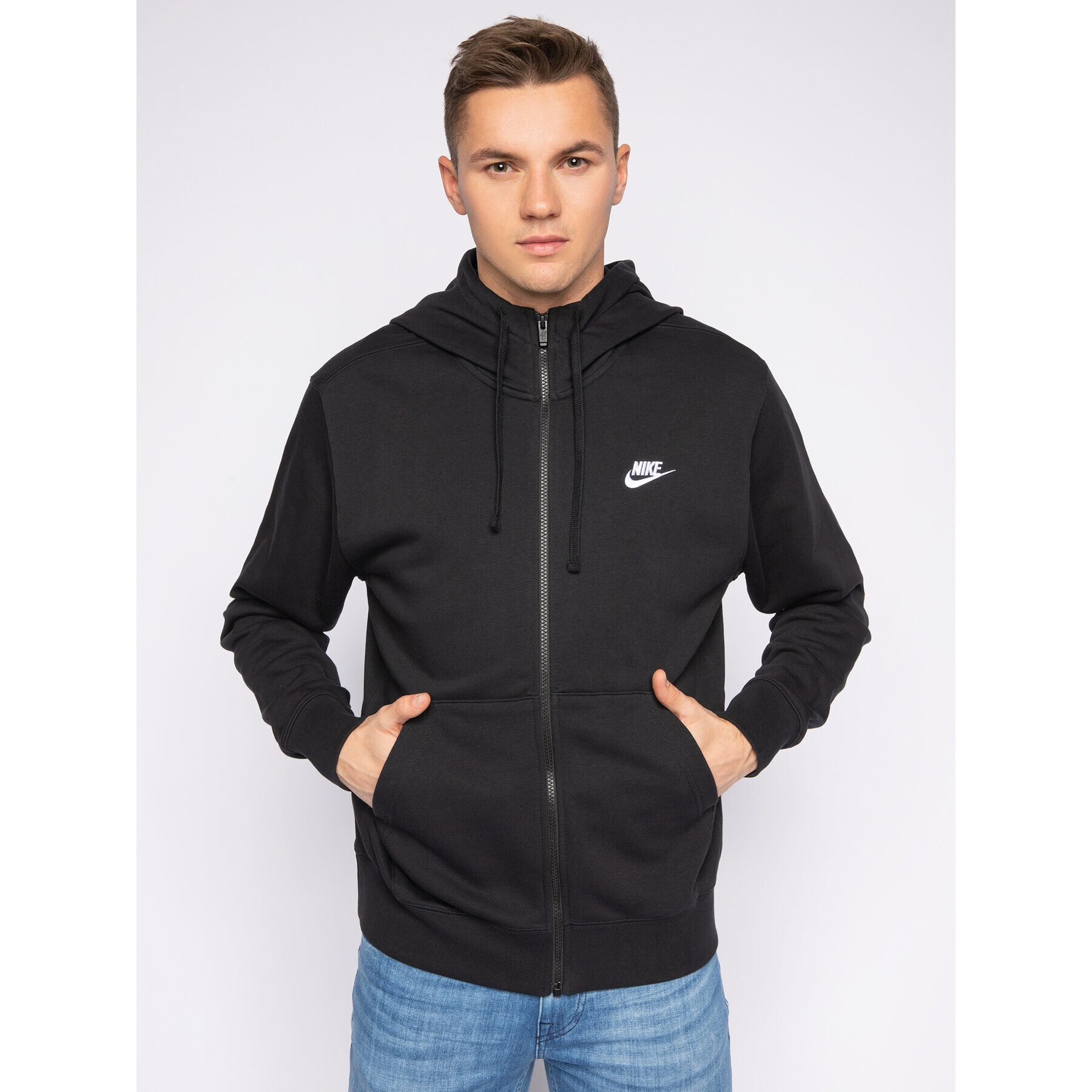 Nike Pulóver Sportswear Club BV2648 Fekete Standard Fit - Pepit.hu