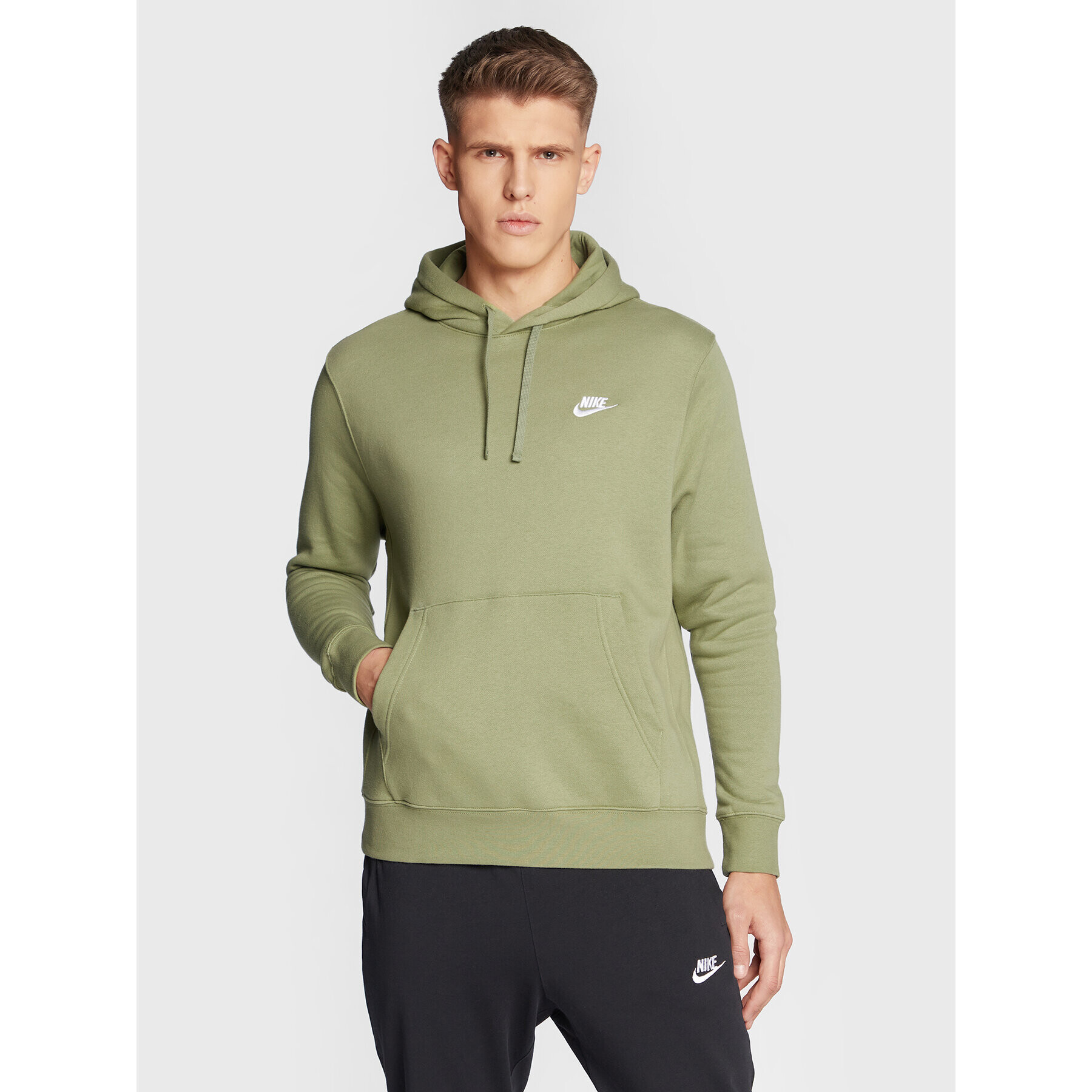 Nike Pulóver Sportswear Club BV2654 Zöld Regular Fit - Pepit.hu