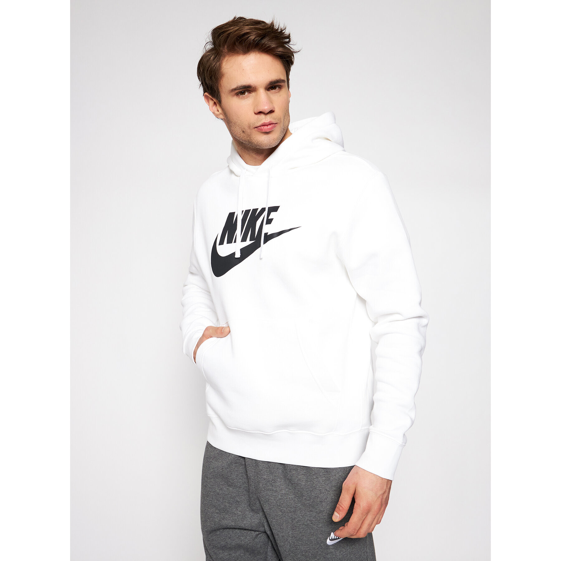 Nike Pulóver Sportswear Club BV2973 Fehér Standard Fit - Pepit.hu