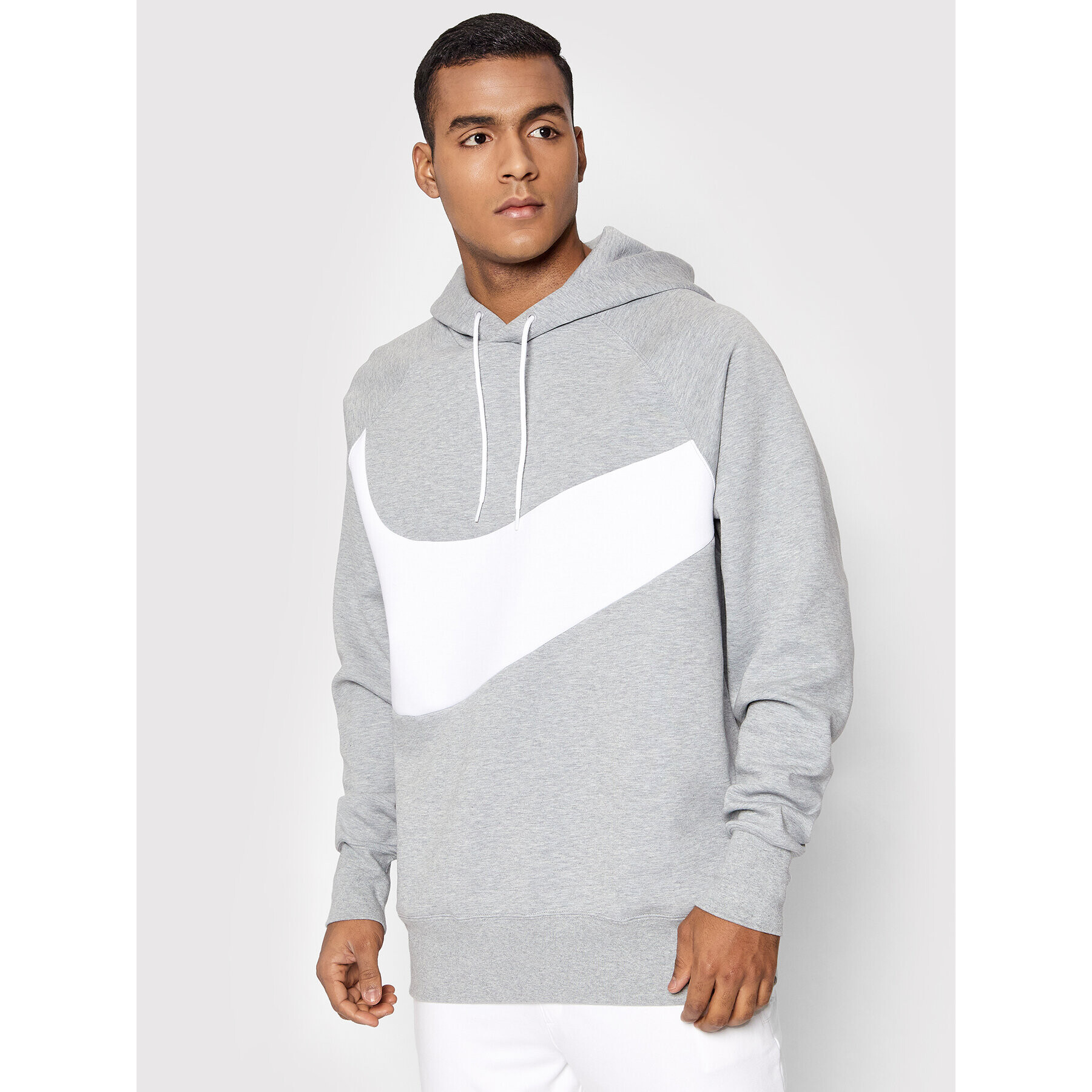 Nike Pulóver Sportswear Swoosh DD8222 Szürke Regular Fit - Pepit.hu