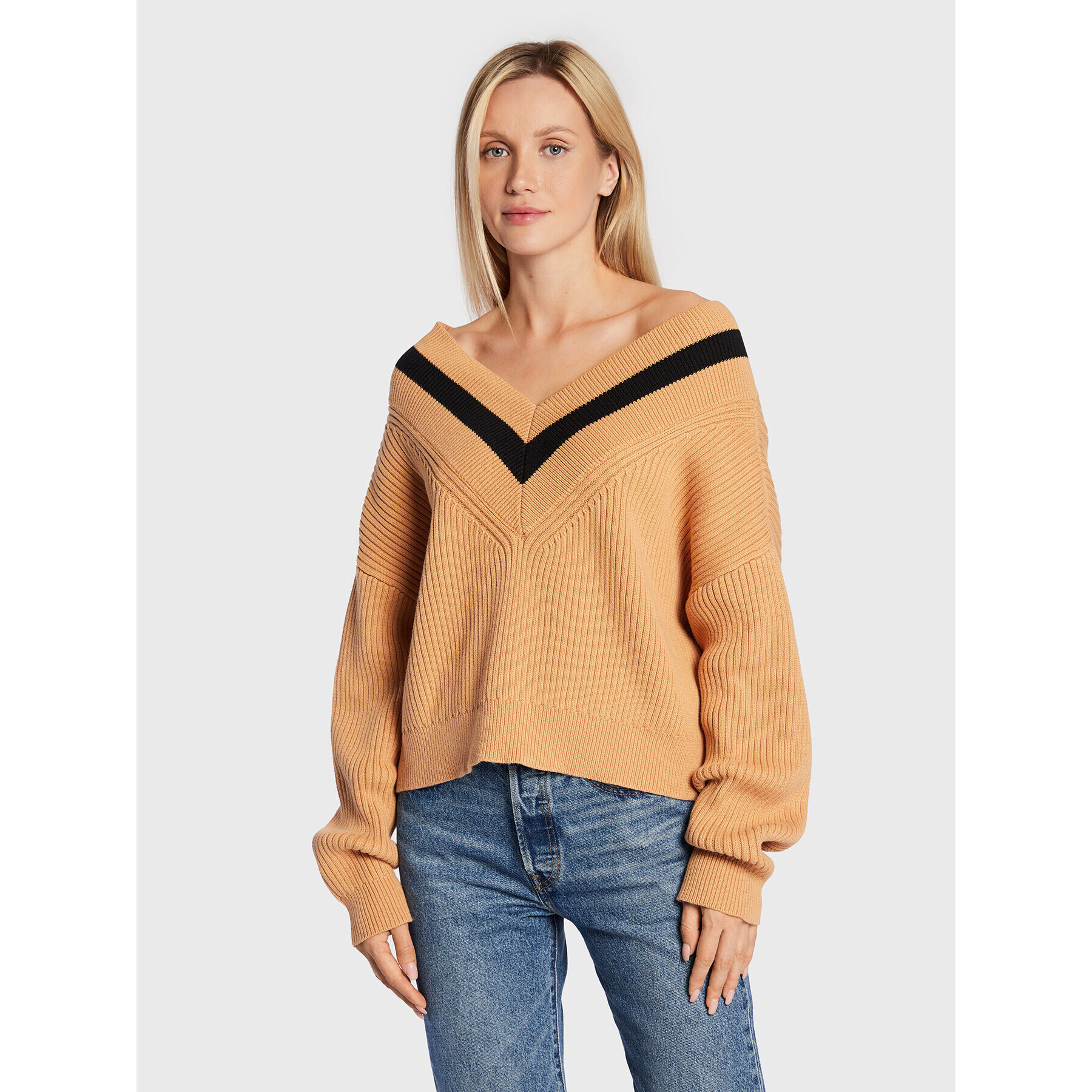 NKN Nekane Sweater CK6690 Bézs Relaxed Fit - Pepit.hu