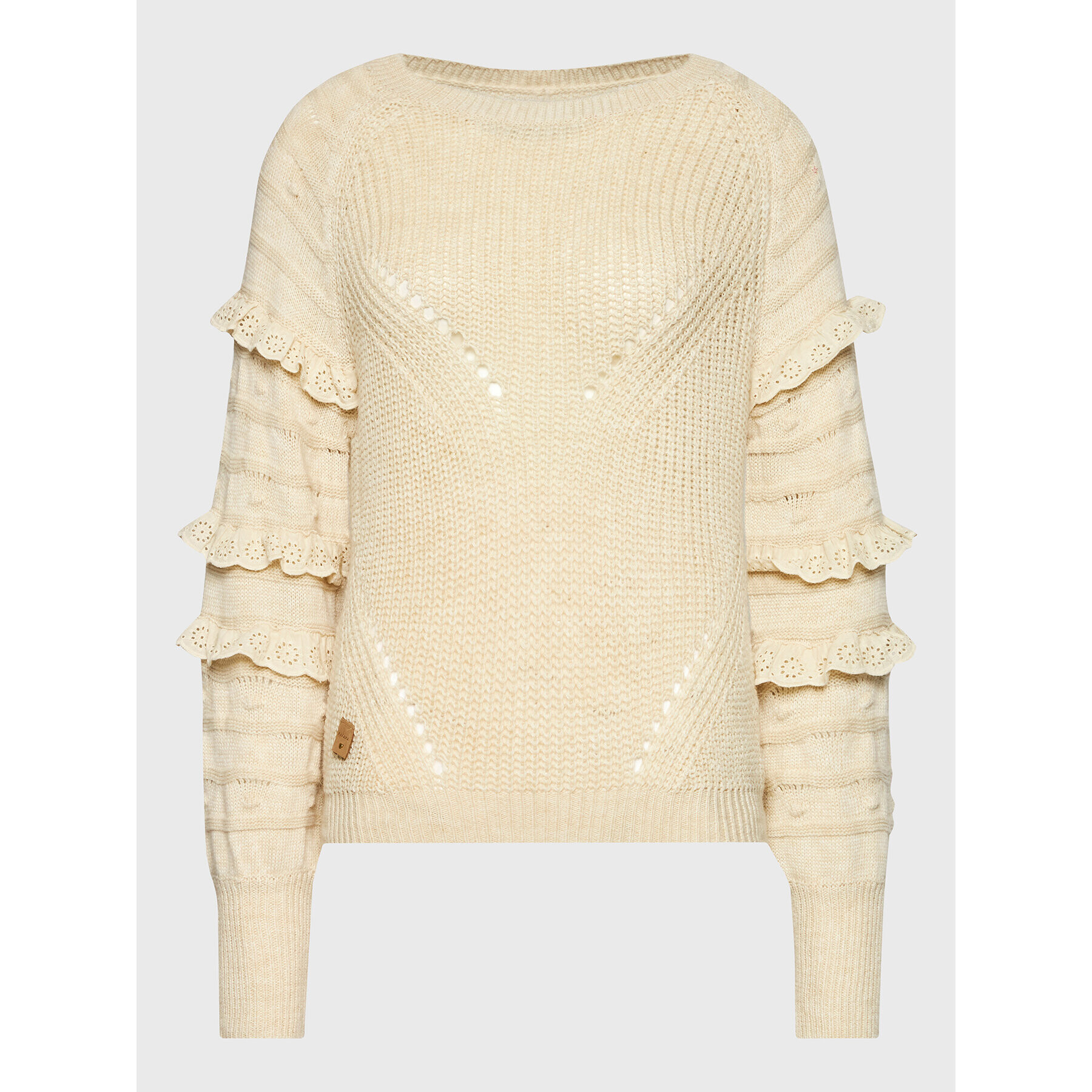 NKN Nekane Sweater TS.FITTONIA Bézs Regular Fit - Pepit.hu