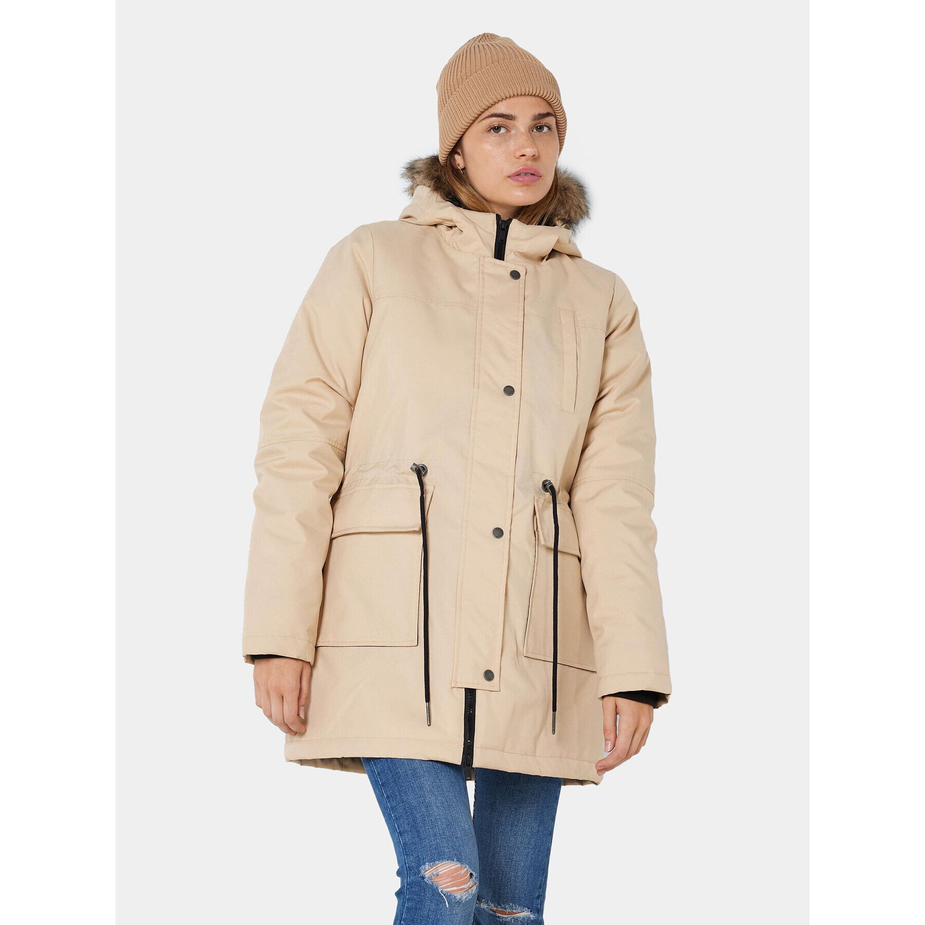 Noisy May Parka Molly 27019265 Bézs Regular Fit - Pepit.hu