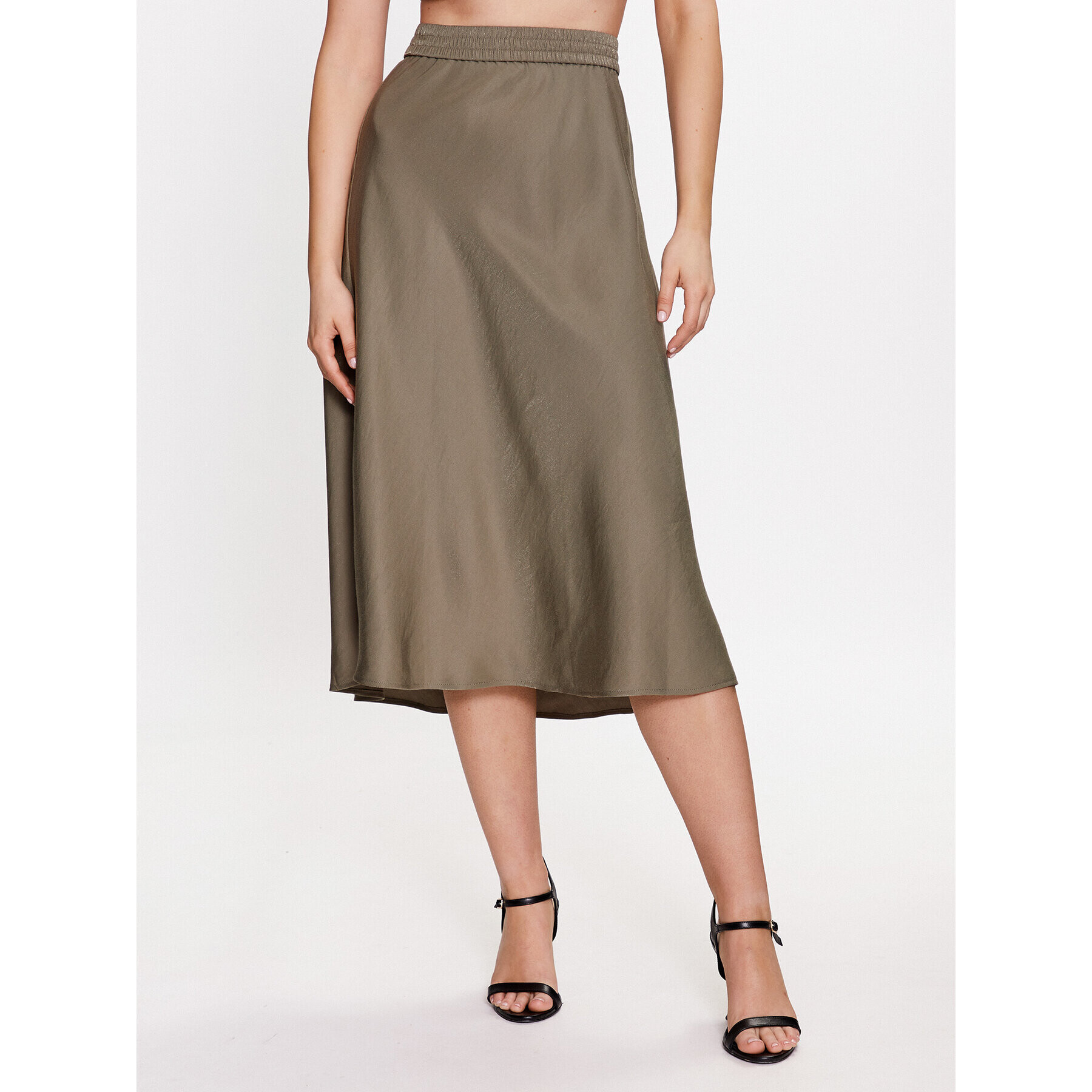 Olsen Midi szoknya 16001336 Khaki Regular Fit - Pepit.hu