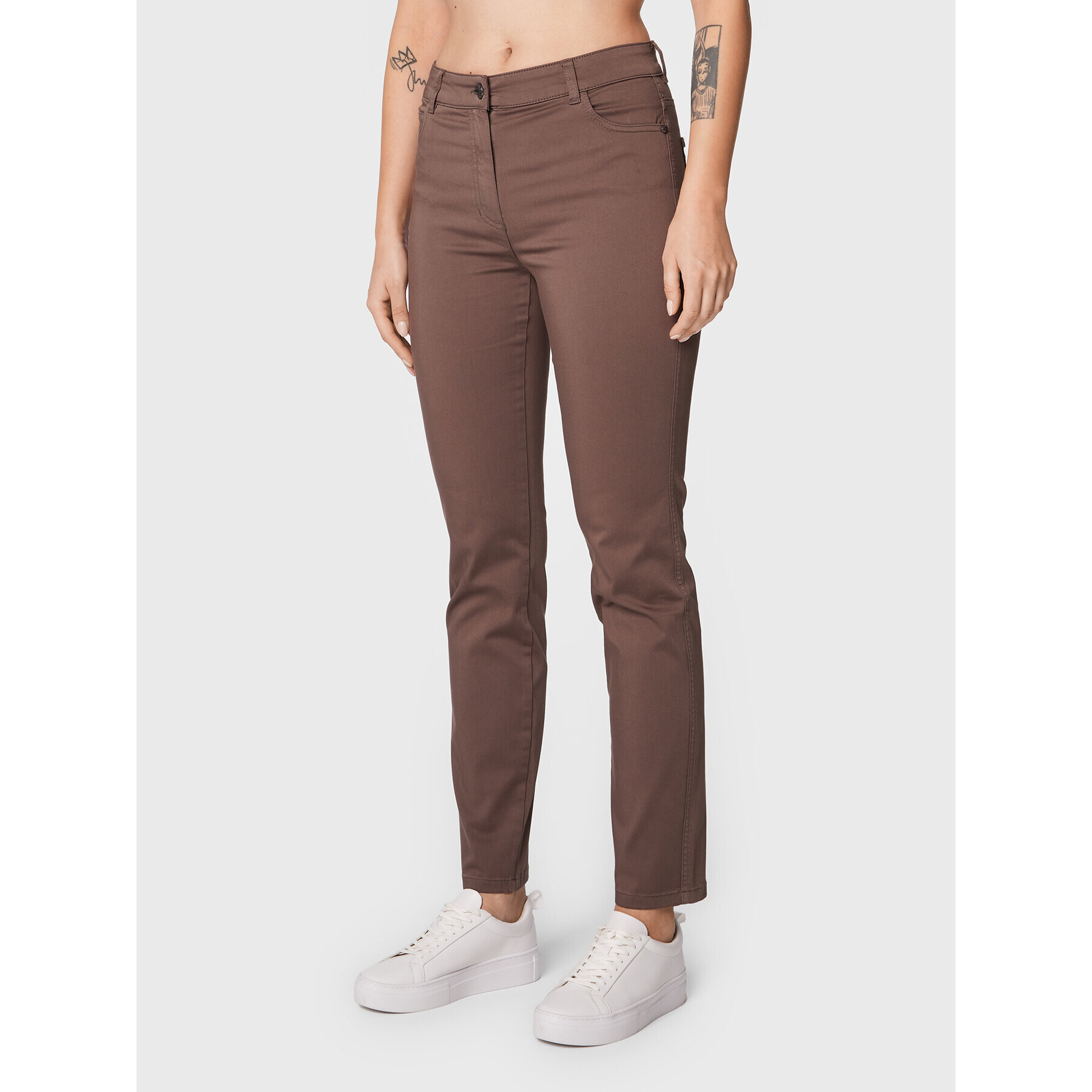 Olsen Szövet nadrág Mona 14000620 Barna Slim Fit - Pepit.hu