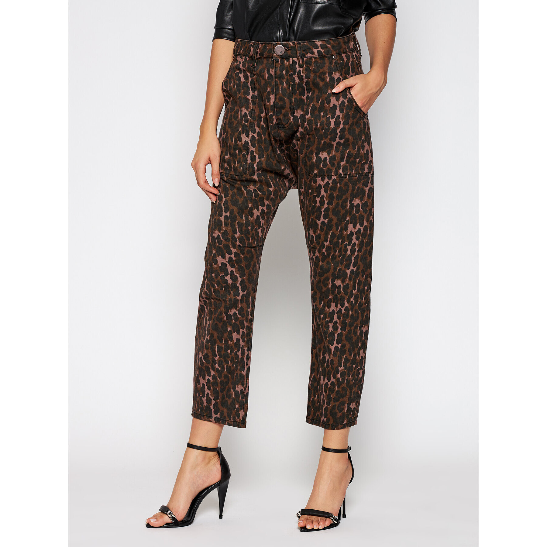 One Teaspoon Boyfriend farmer Leopard Sinner 23486 Barna Relaxed Fit - Pepit.hu