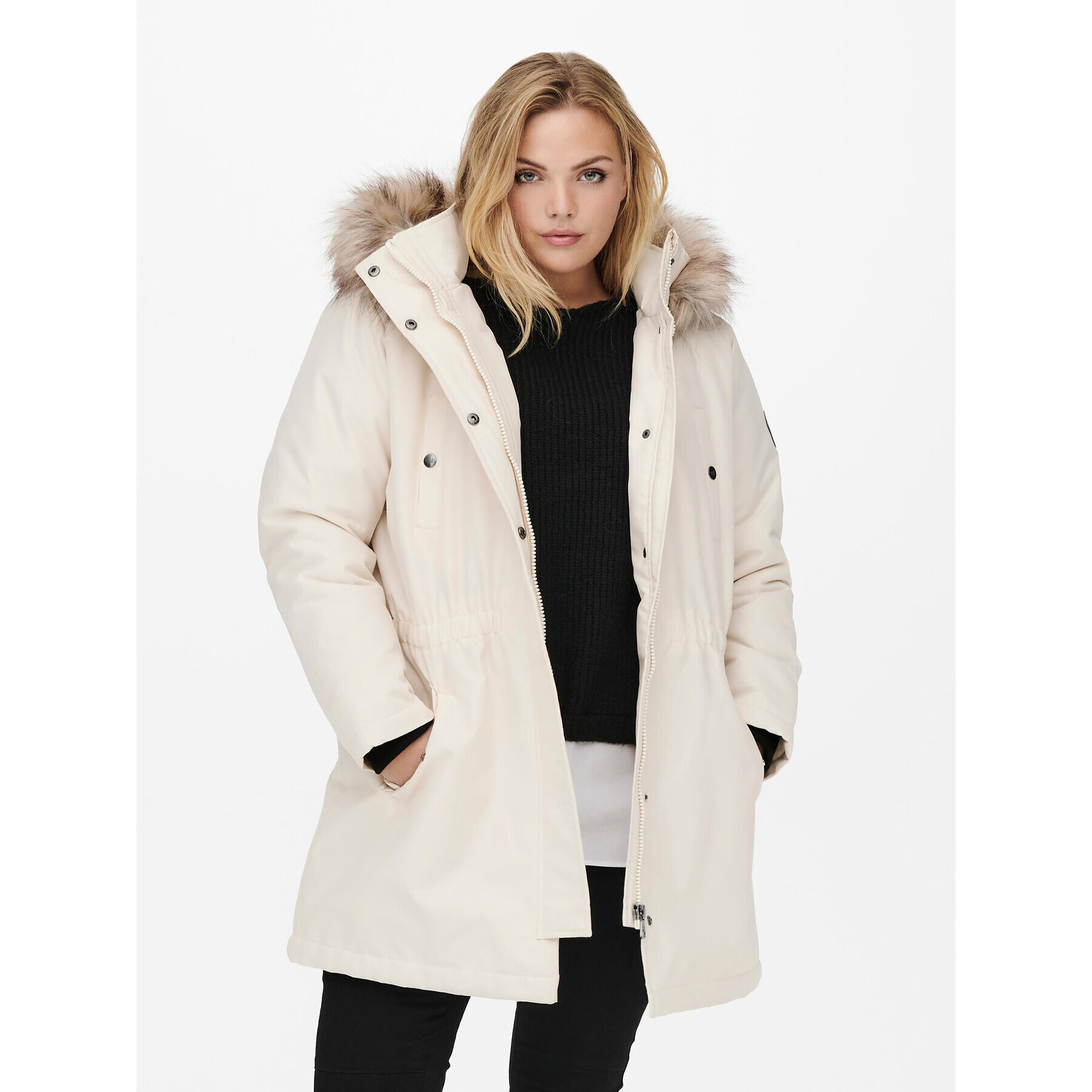 ONLY Carmakoma Parka Irena 15185999 Bézs Regular Fit - Pepit.hu