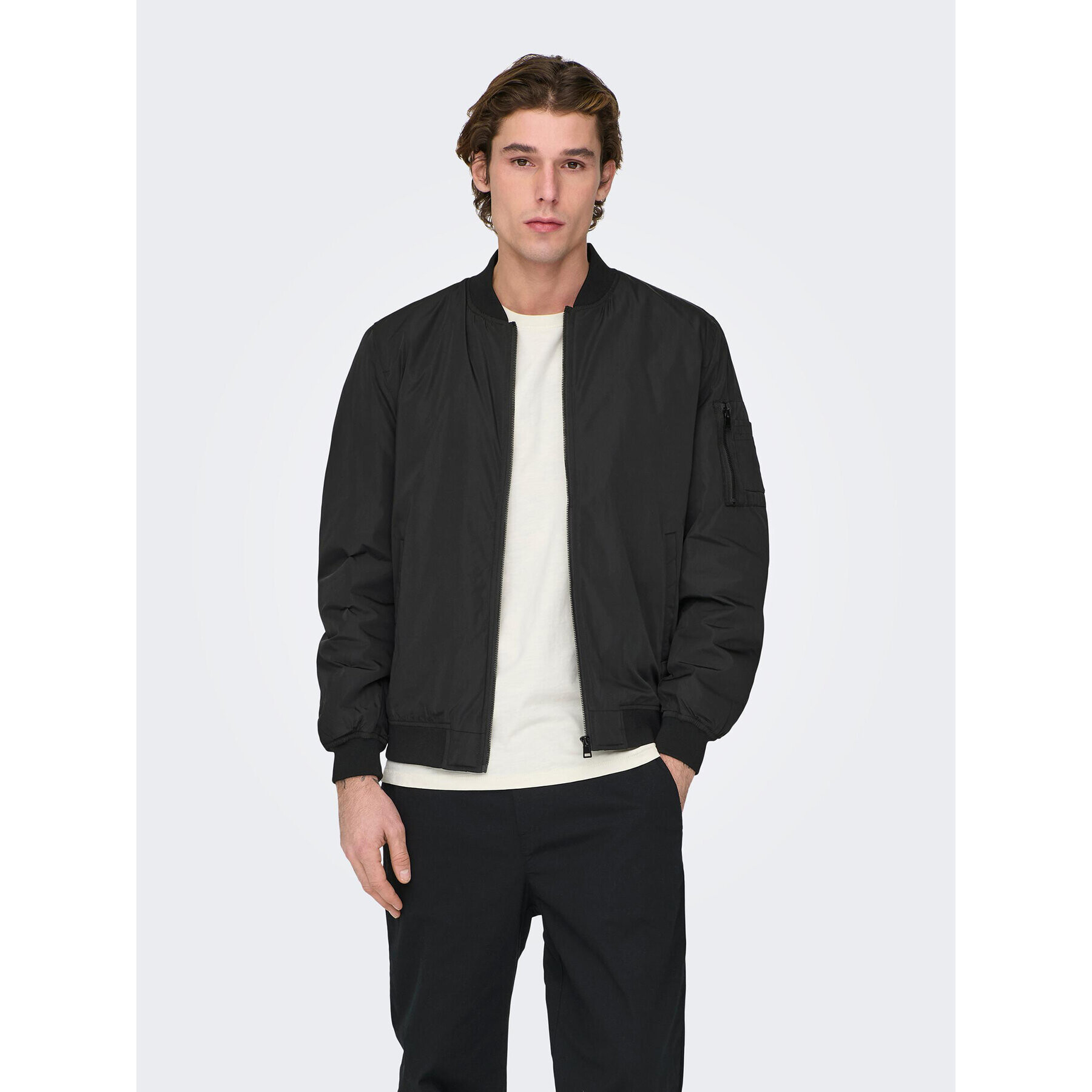 Only & Sons Bomber dzseki Joshua 22023287 Fekete Regular Fit - Pepit.hu