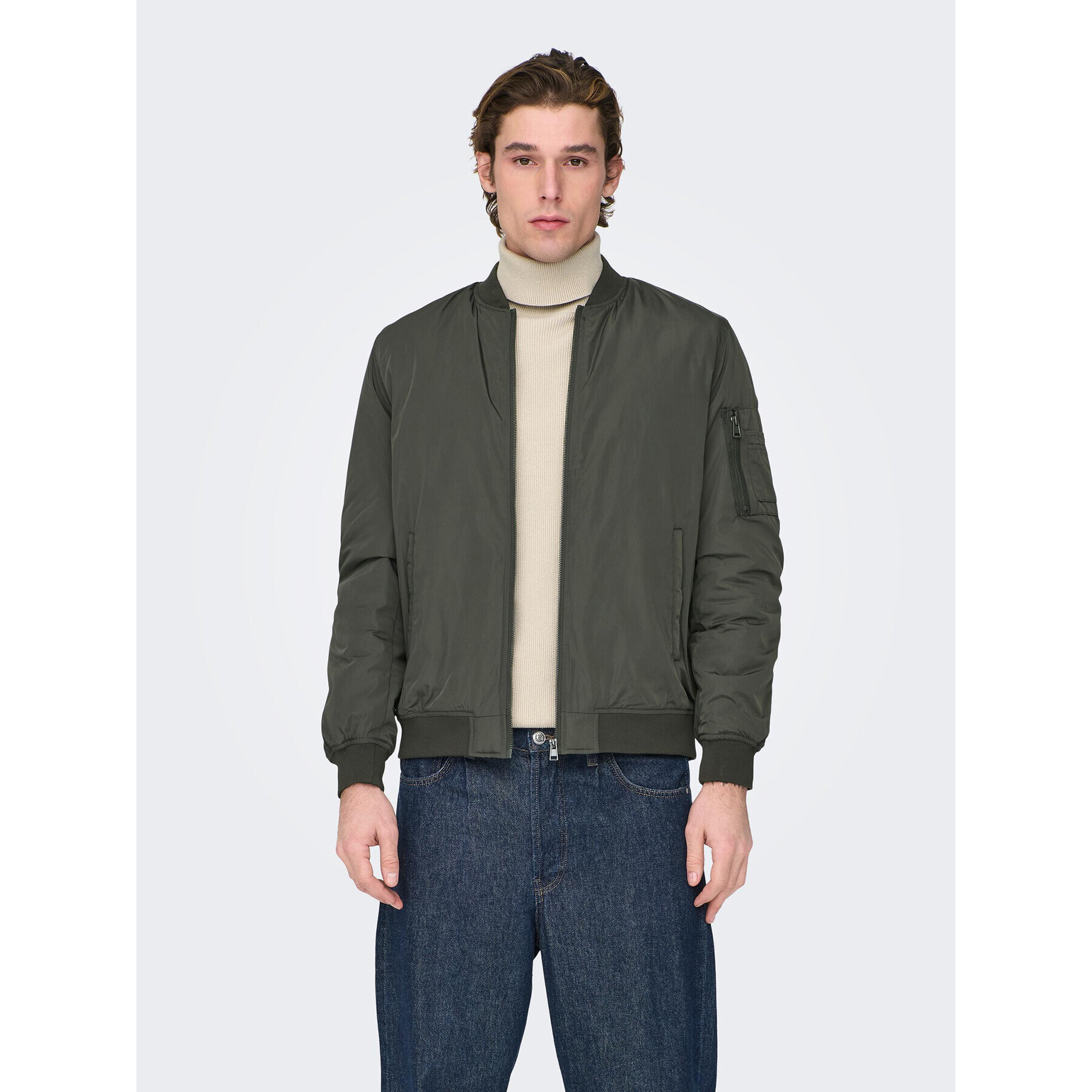 Only & Sons Bomber dzseki Joshua 22023287 Khaki Regular Fit - Pepit.hu