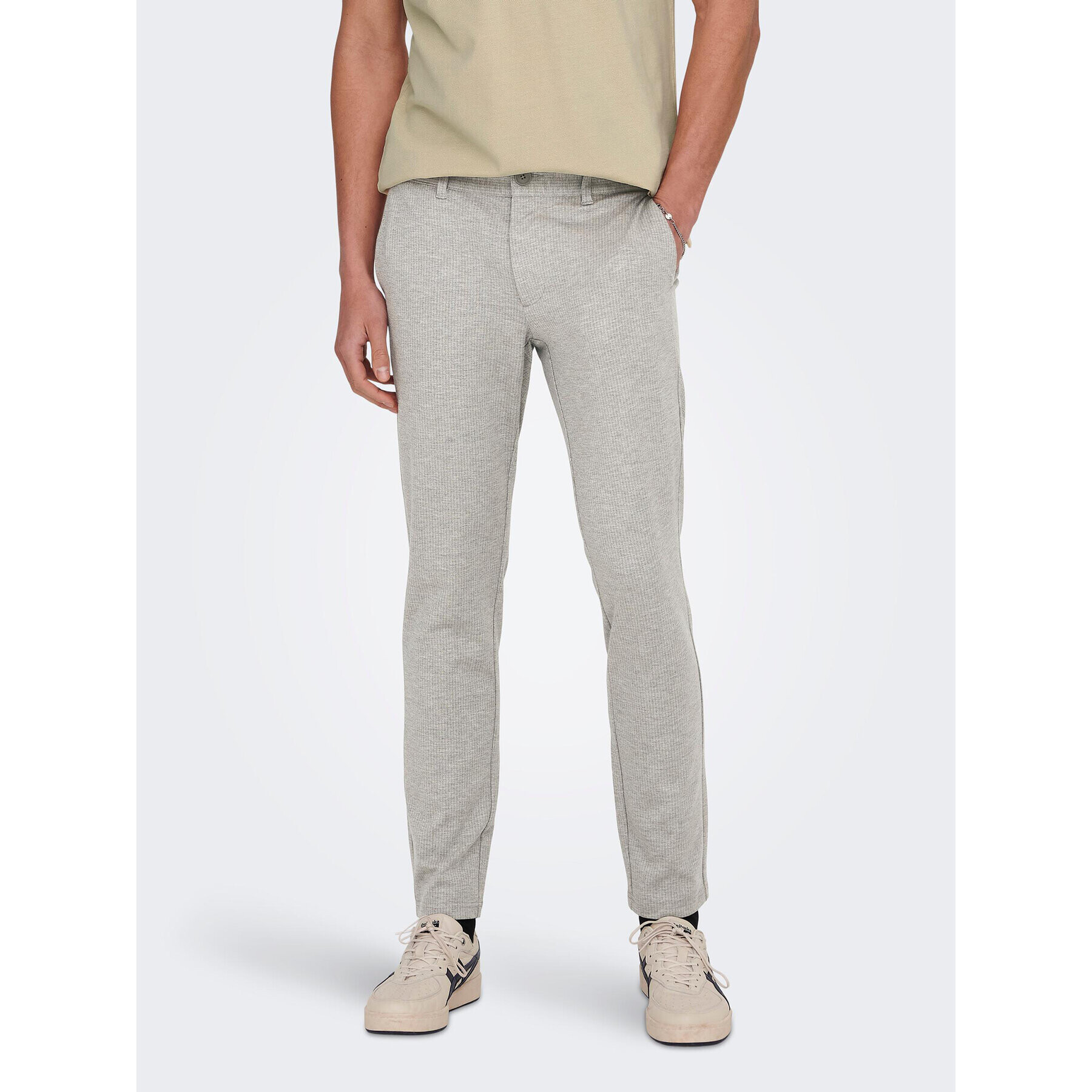 Only & Sons Chinos 22024957 Szürke Tapered Fit - Pepit.hu