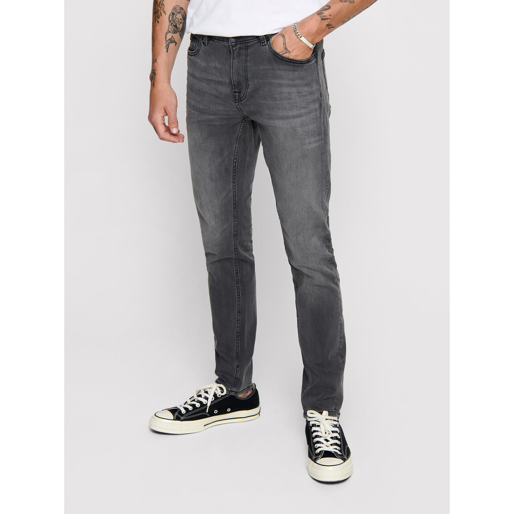 Only & Sons Farmer Warp 22012051 Szürke Skinny Fit - Pepit.hu