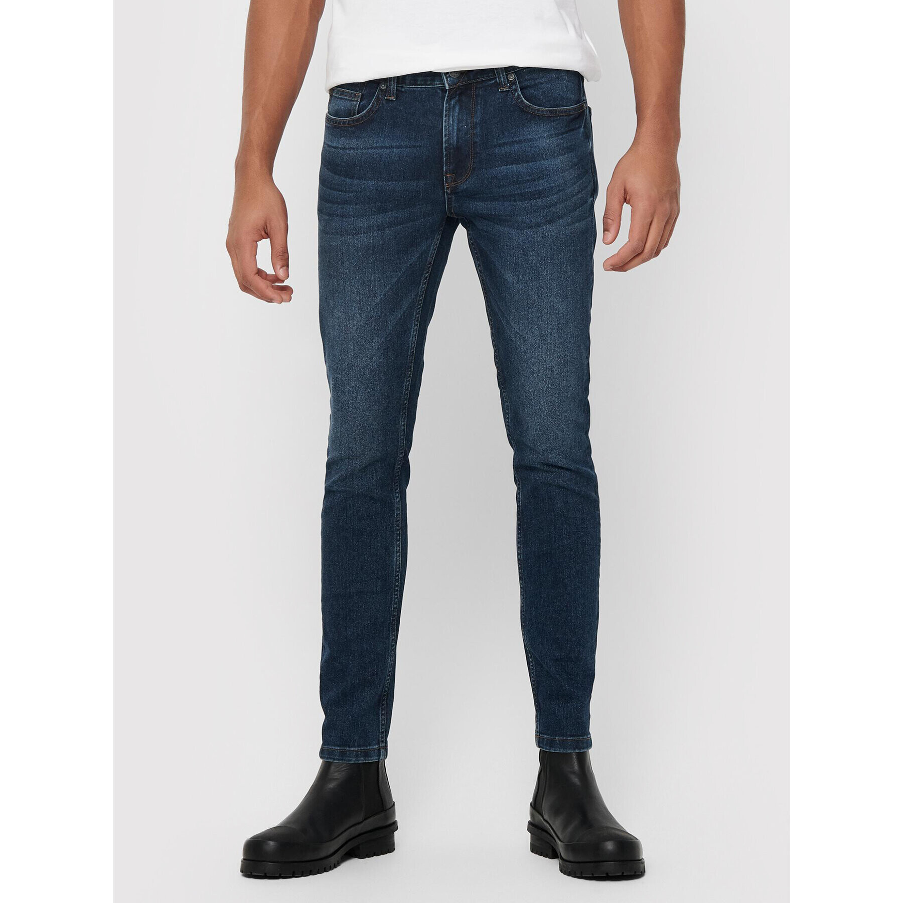 Only & Sons Farmer Warp 22015148 Sötétkék Skinny Fit - Pepit.hu