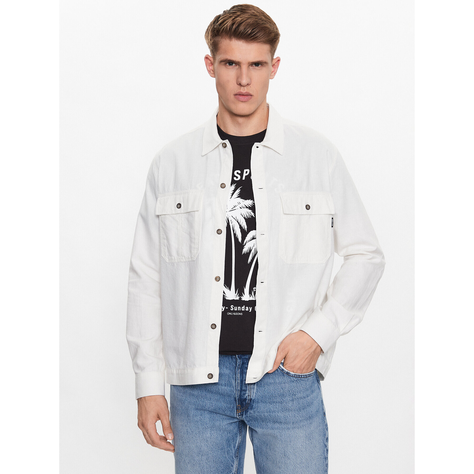 Only & Sons Ing 22019758 Fehér Relaxed Fit - Pepit.hu