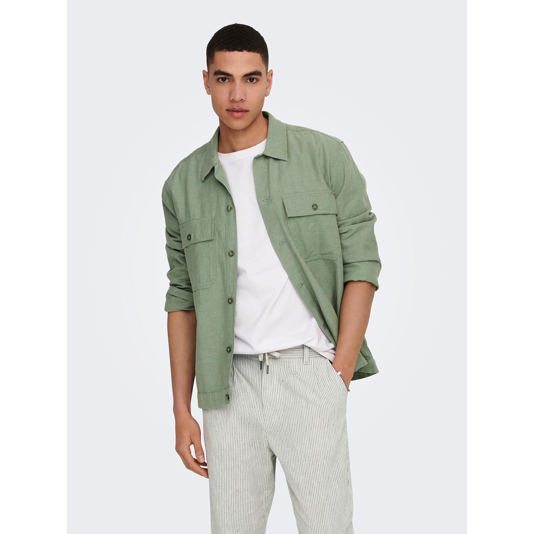 Only & Sons Ing 22019758 Zöld Relaxed Fit - Pepit.hu