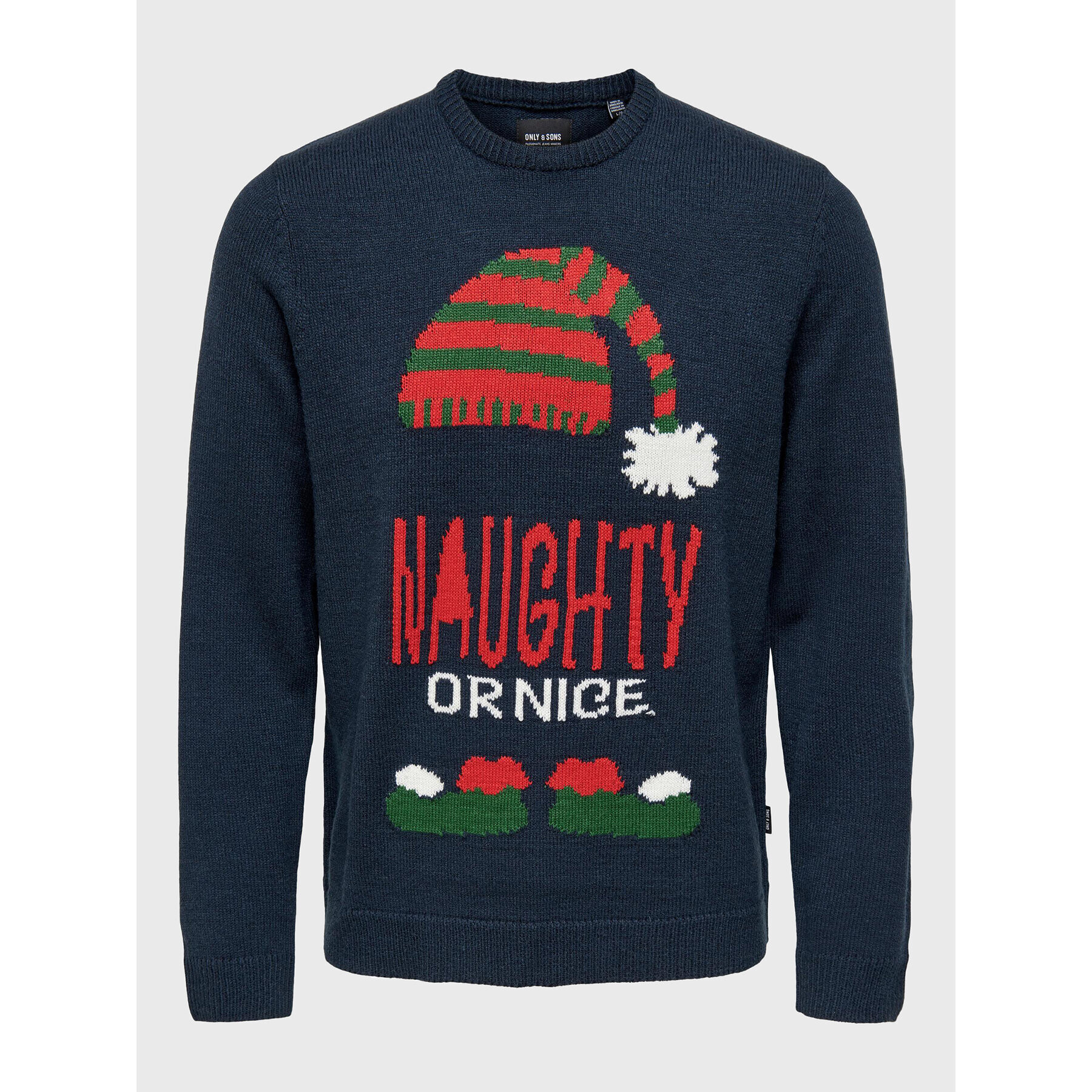 Only & Sons Sweater Xmas 22023350 Sötétkék Regular Fit - Pepit.hu