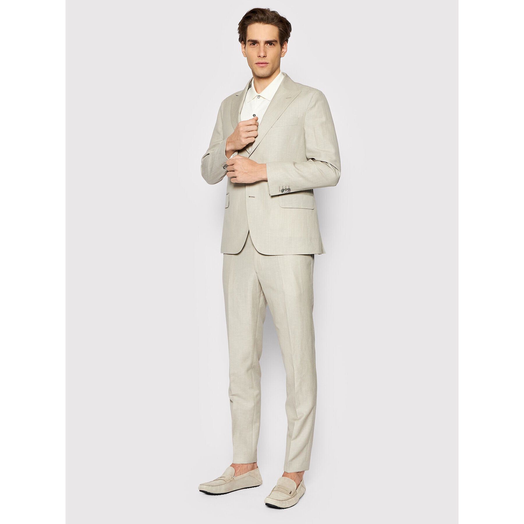 Oscar Jacobson Öltöny Faron Denz 2179 3339 Bézs Slim Fit - Pepit.hu