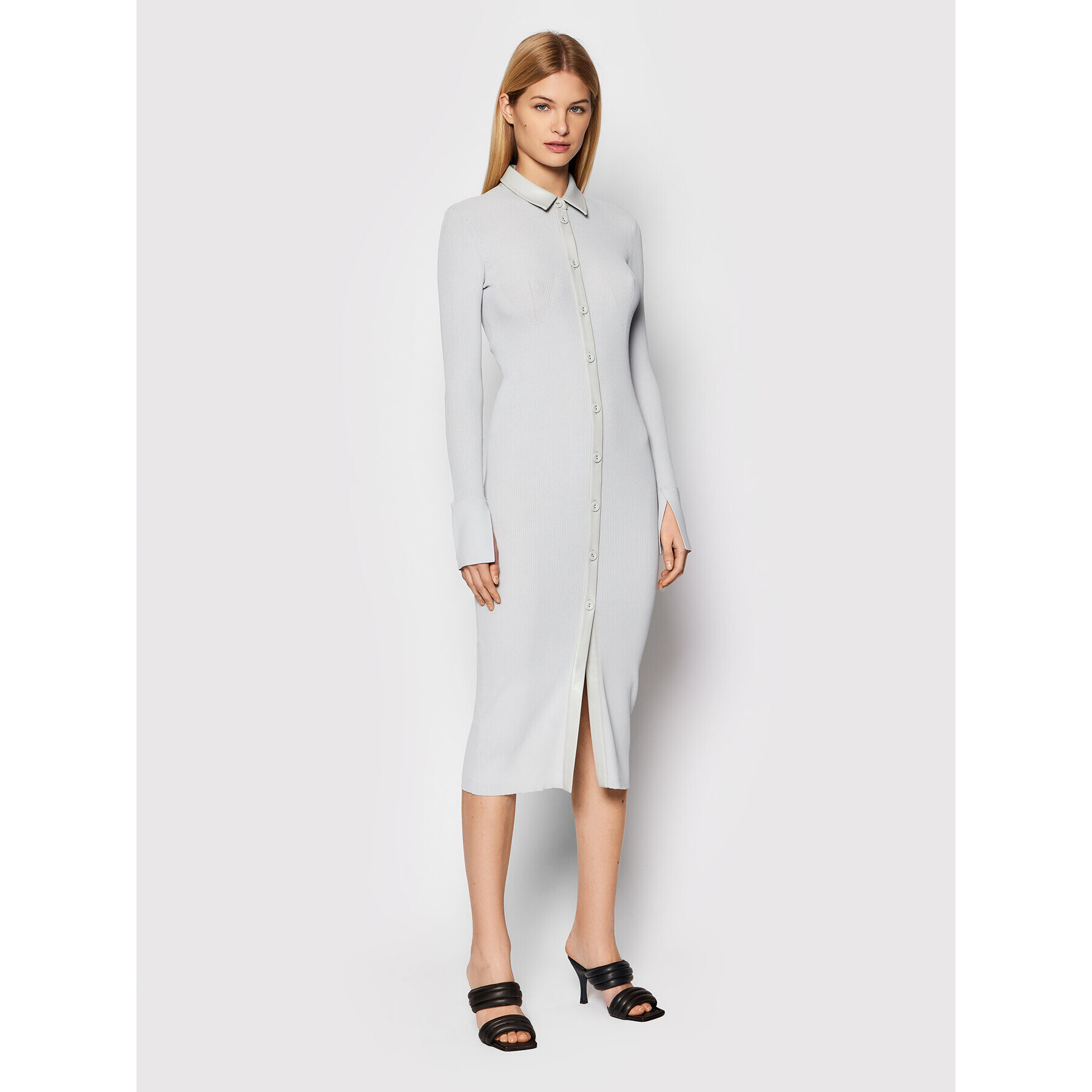 Patrizia Pepe Kötött ruha 8K1183/K007-S633 Szürke Slim Fit - Pepit.hu