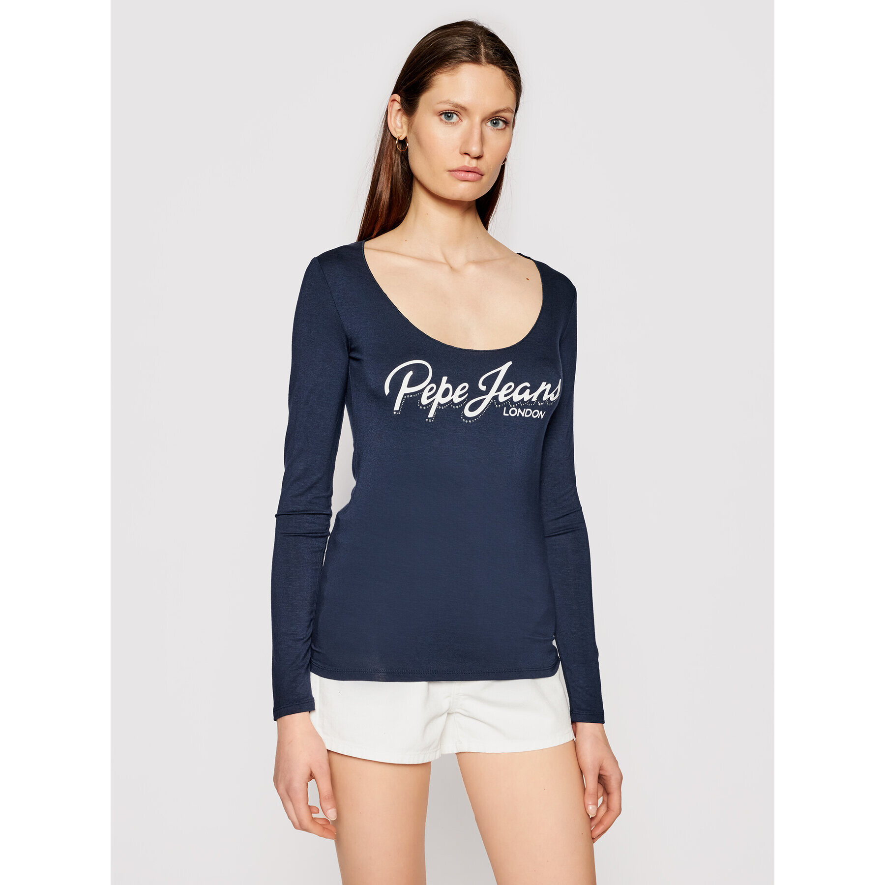 Pepe Jeans Blúz Sue PL504710 Sötétkék Regular Fit - Pepit.hu