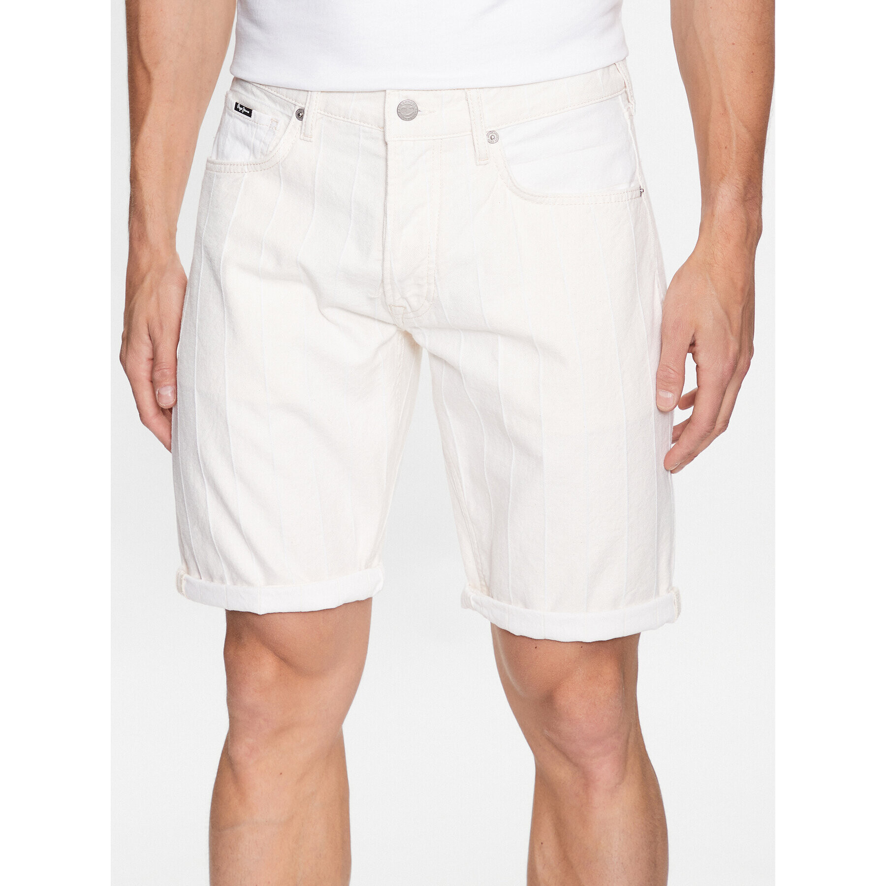 Pepe Jeans Farmer rövidnadrág Callen Short Stripe PM801013 Fehér Relaxed Fit - Pepit.hu