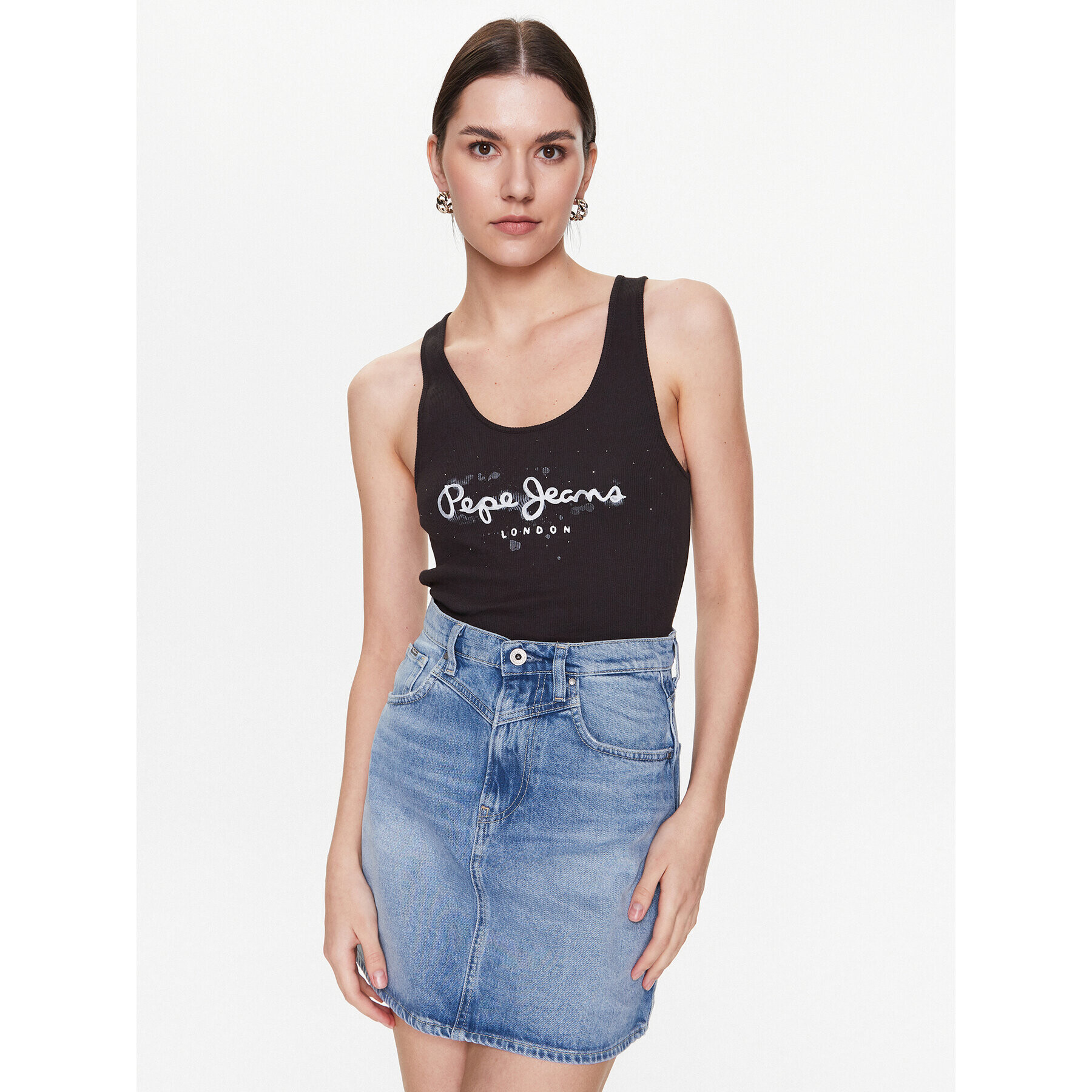 Pepe Jeans Felső Ozella PL505474 Fekete Regular Fit - Pepit.hu