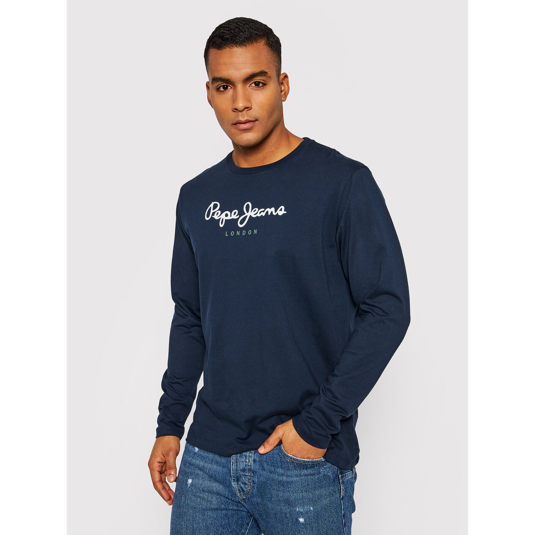 Pepe Jeans Hosszú ujjú Eggo PM508209 Sötétkék Regular Fit - Pepit.hu