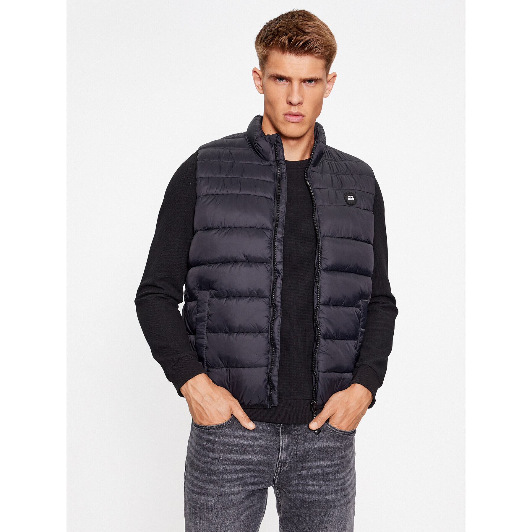 Pepe Jeans Mellény Balle Gillet PM402862 Fekete Regular Fit - Pepit.hu