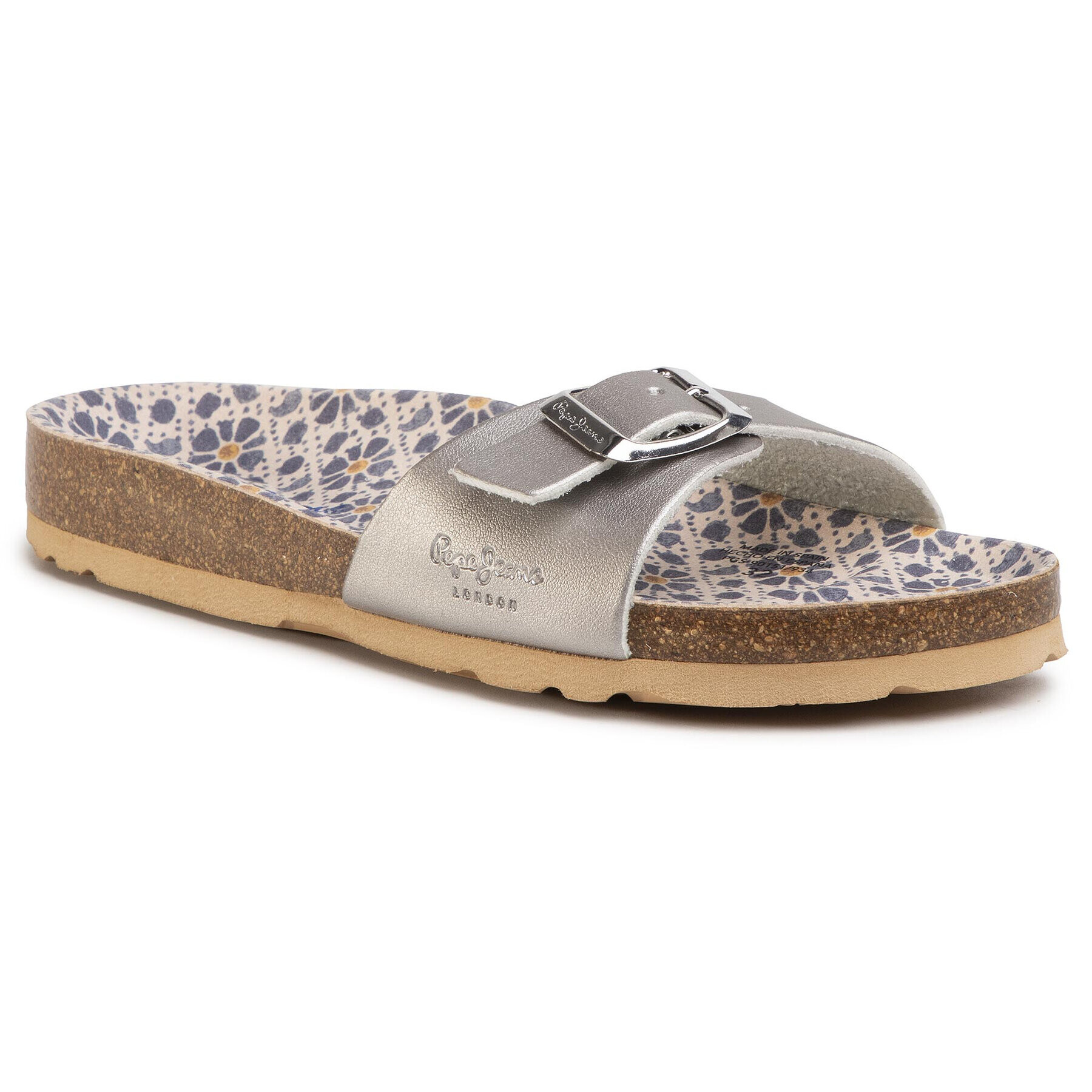 Pepe Jeans Papucs Bio Print PGS90151 Ezüst - Pepit.hu