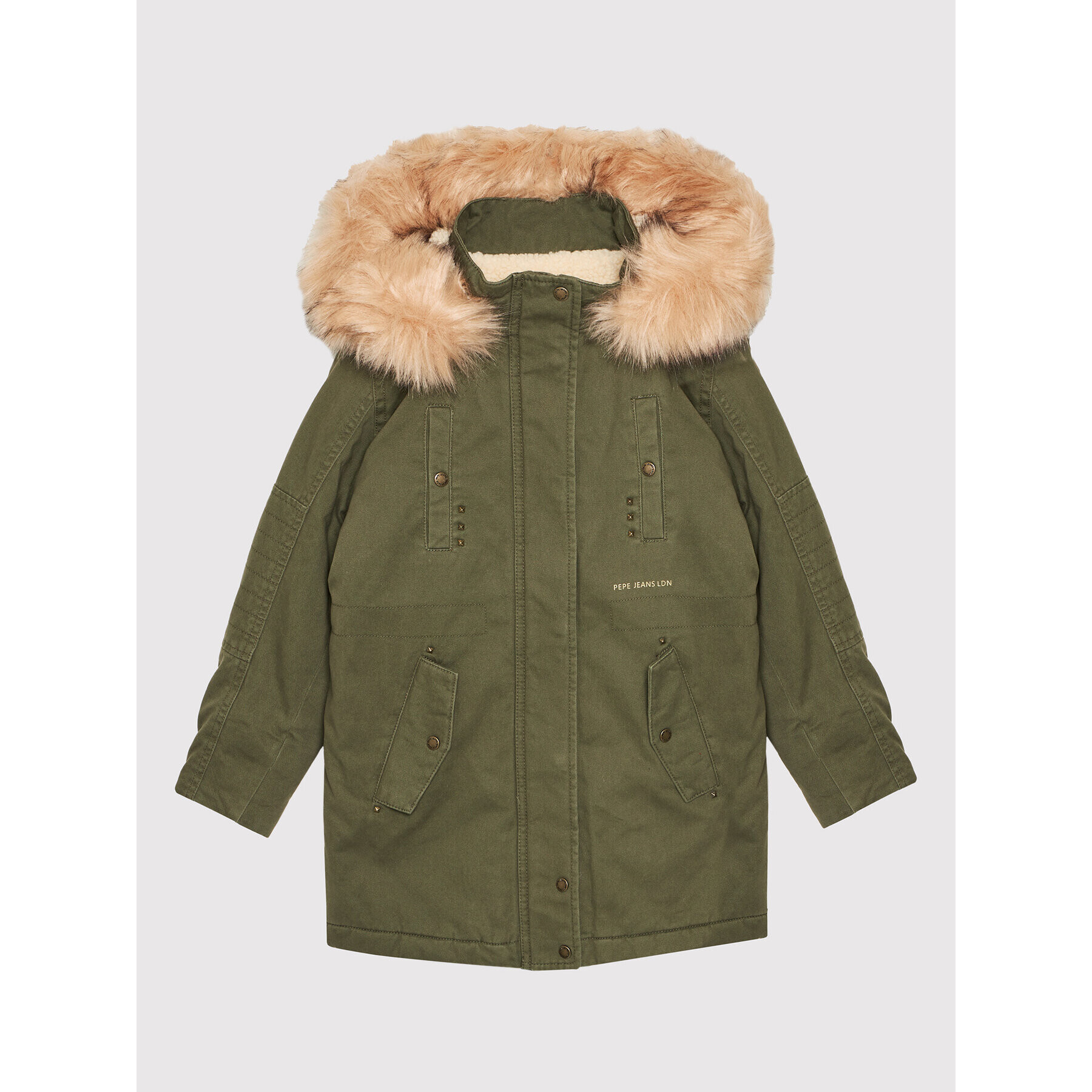 Pepe Jeans Parka Charlotte PG401006 Zöld Regular Fit - Pepit.hu