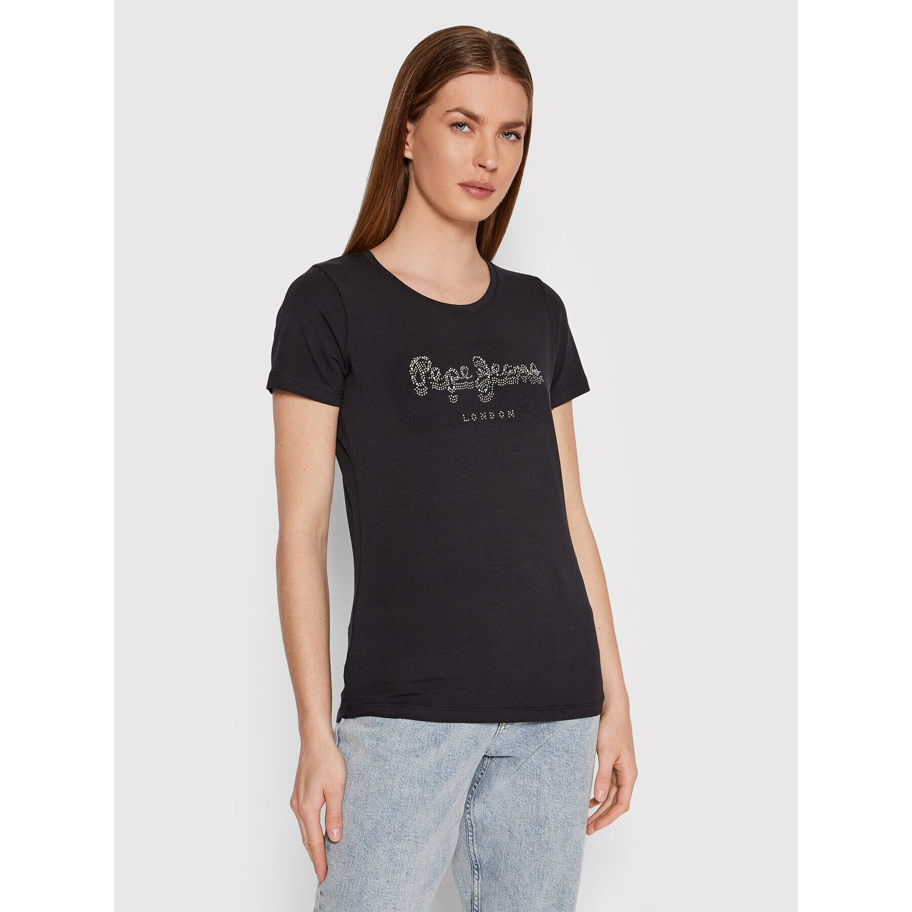 Pepe Jeans Póló Beatrice PL504434 Fekete Regular Fit - Pepit.hu