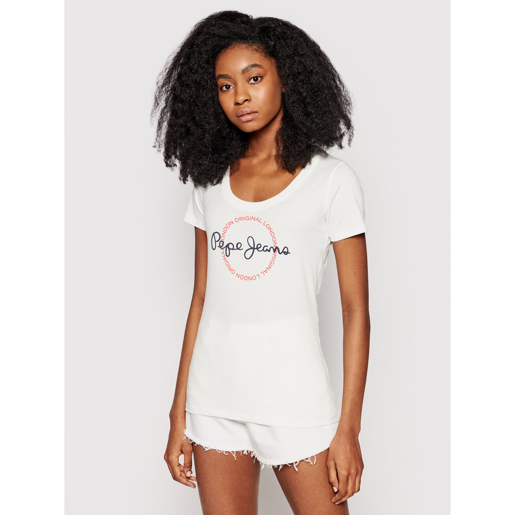 Pepe Jeans Póló Blanche PL504818 Fehér Regular Fit - Pepit.hu