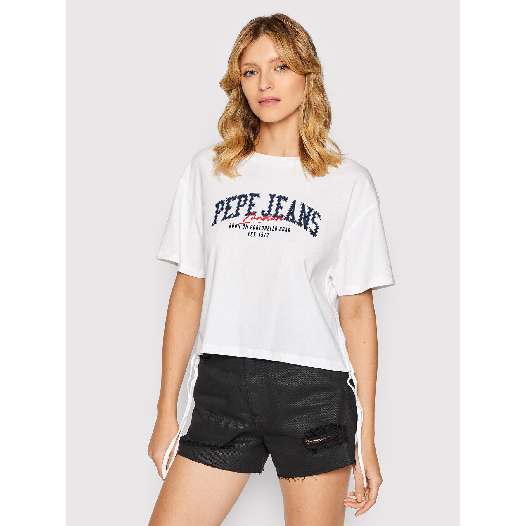 Pepe Jeans Póló Cara PL505151 Fehér Relaxed Fit - Pepit.hu