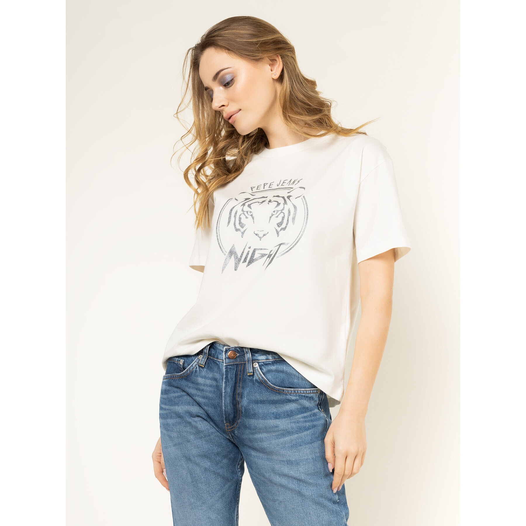 Pepe Jeans Póló Charlotte PL504345 Bézs Regular Fit - Pepit.hu