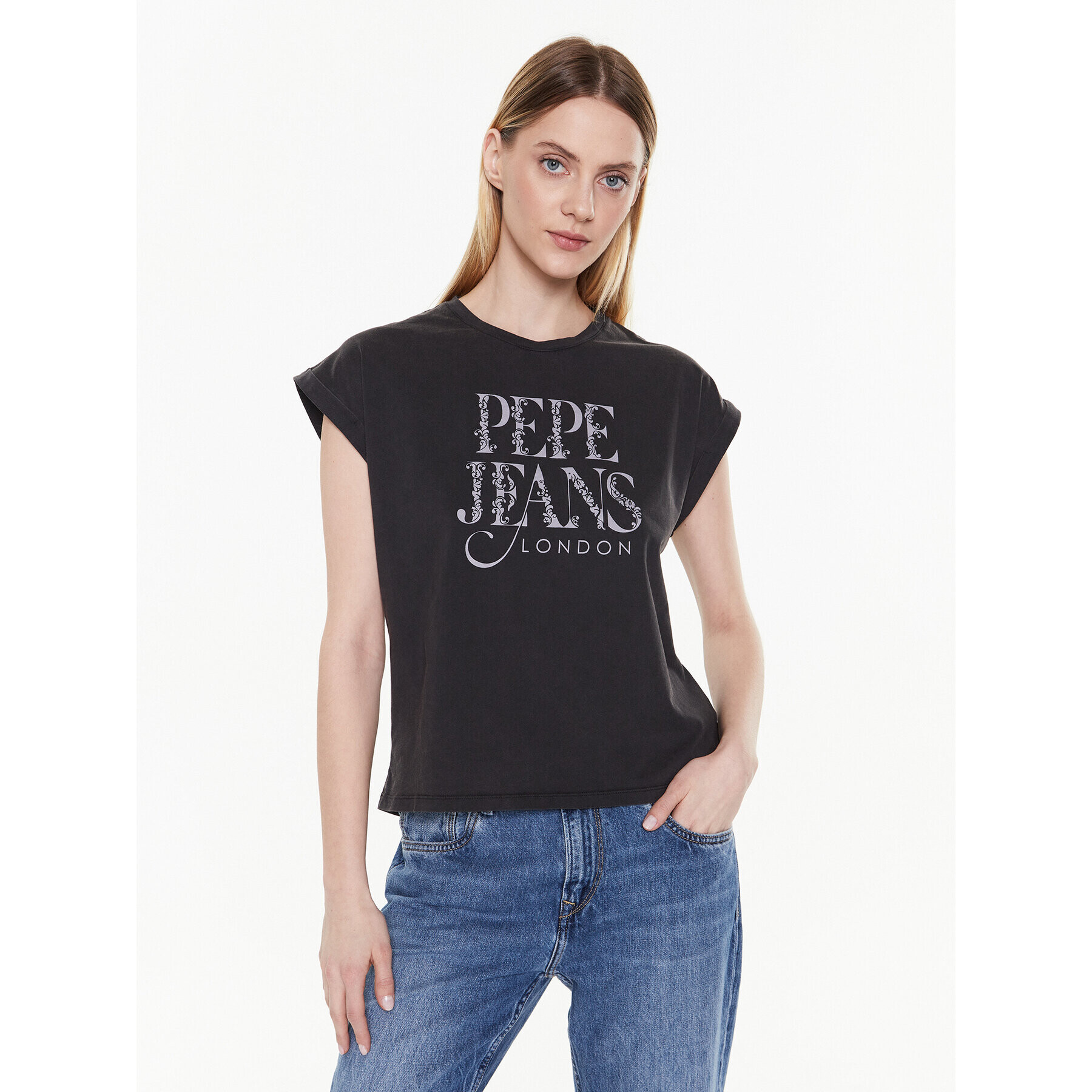 Pepe Jeans Póló Linda PL505385 Szürke Boxy Fit - Pepit.hu