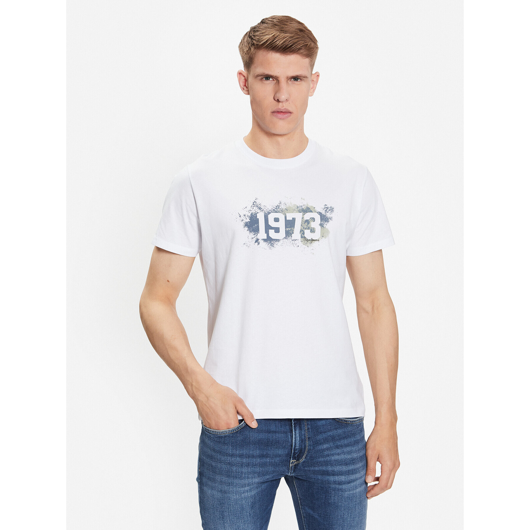 Pepe Jeans Póló Ovingdean PM508946 Fehér Regular Fit - Pepit.hu