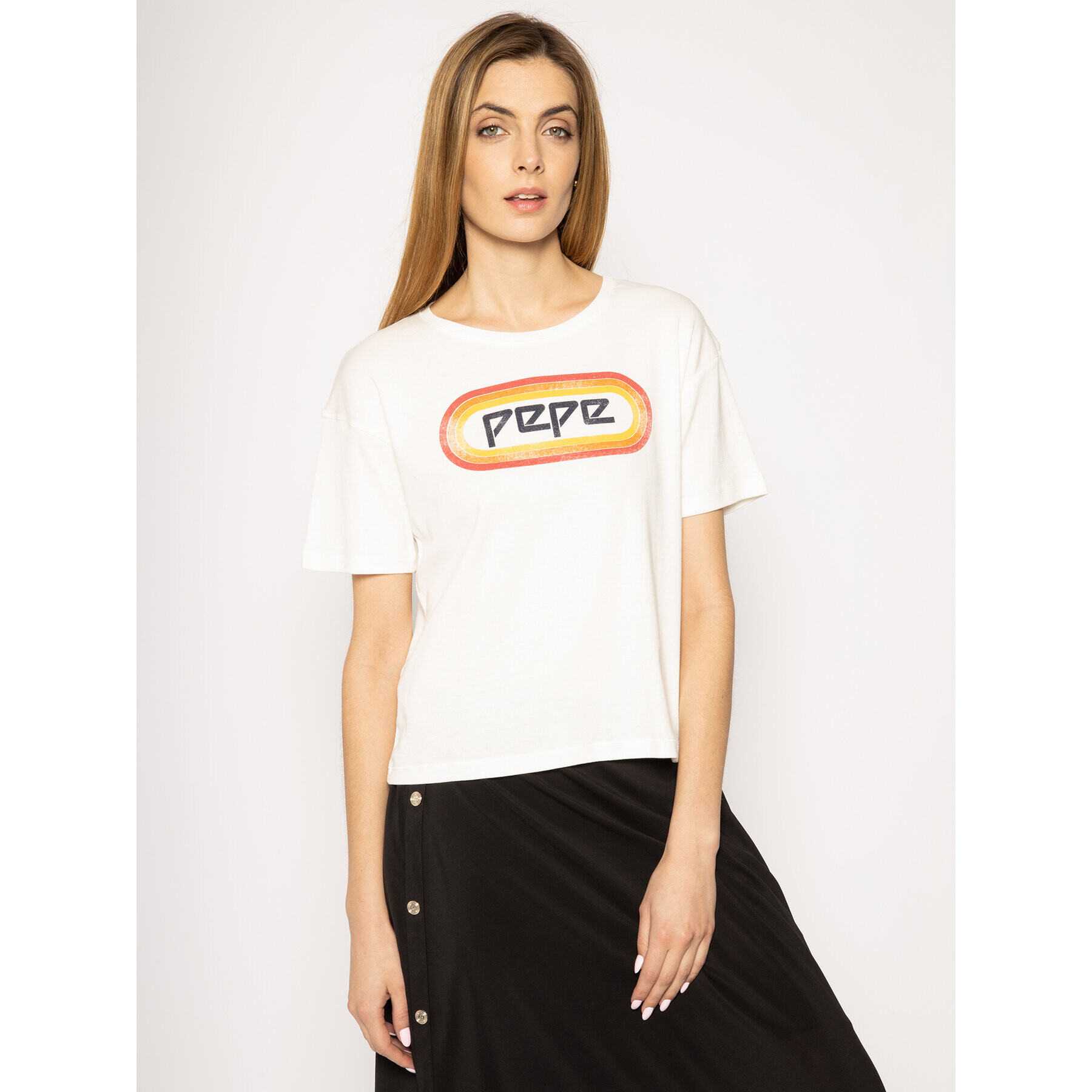 Pepe Jeans Póló Paula PL504476 Fehér Regular Fit - Pepit.hu