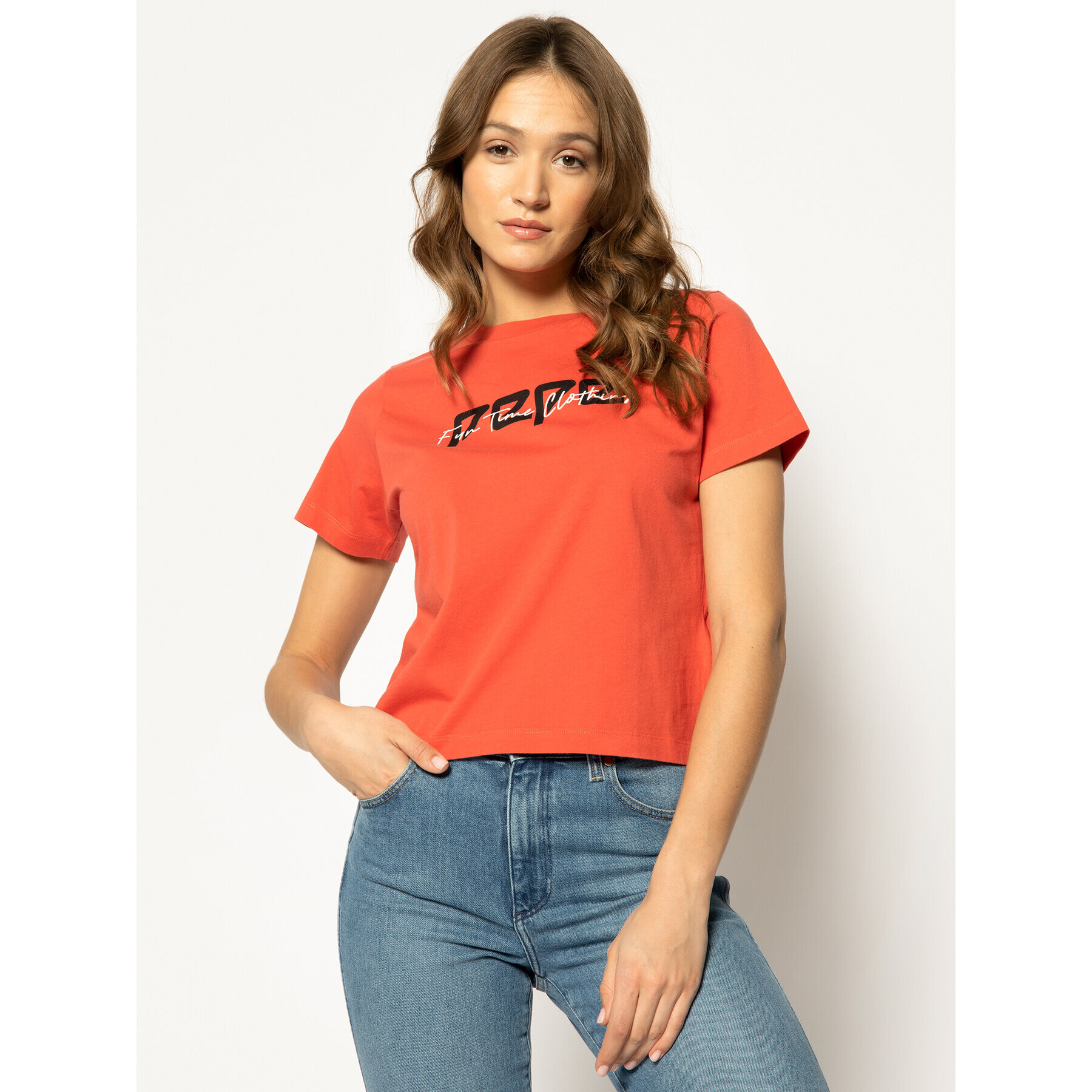 Pepe Jeans Póló Pearl PL504479 Narancssárga Regular Fit - Pepit.hu