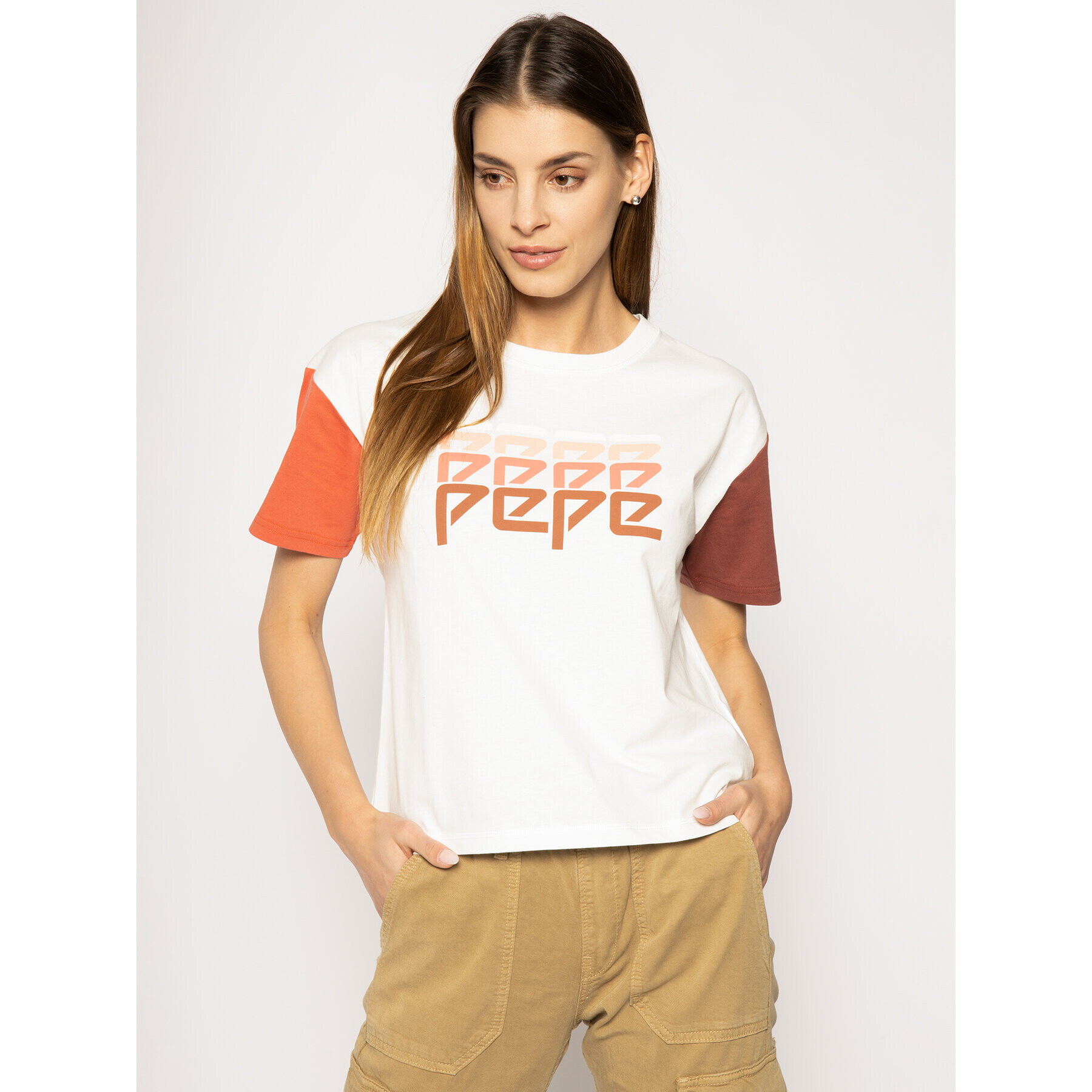 Pepe Jeans Póló Penelope PL504480 Fehér Regular Fit - Pepit.hu