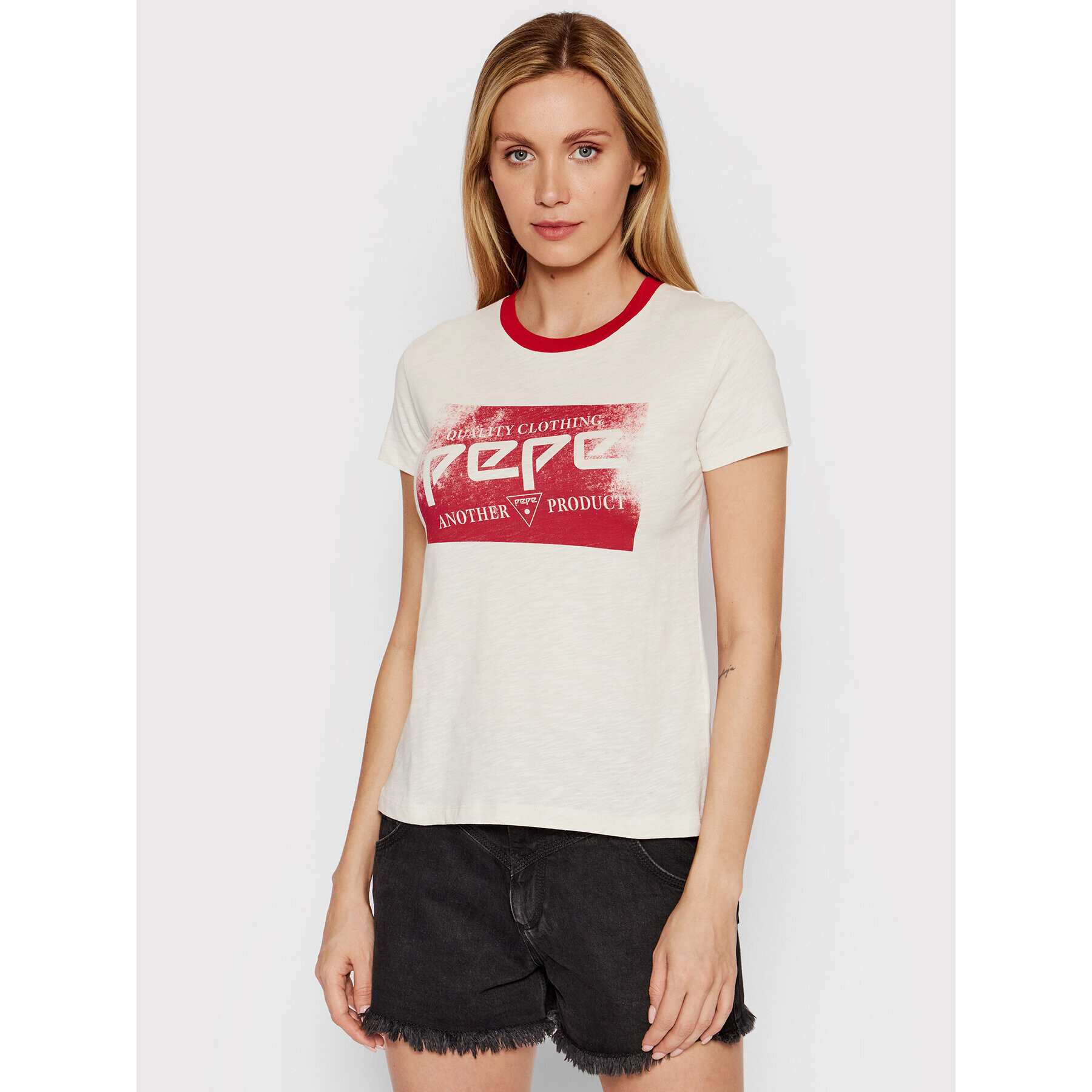 Pepe Jeans Póló PL504173 Bézs Regular Fit - Pepit.hu