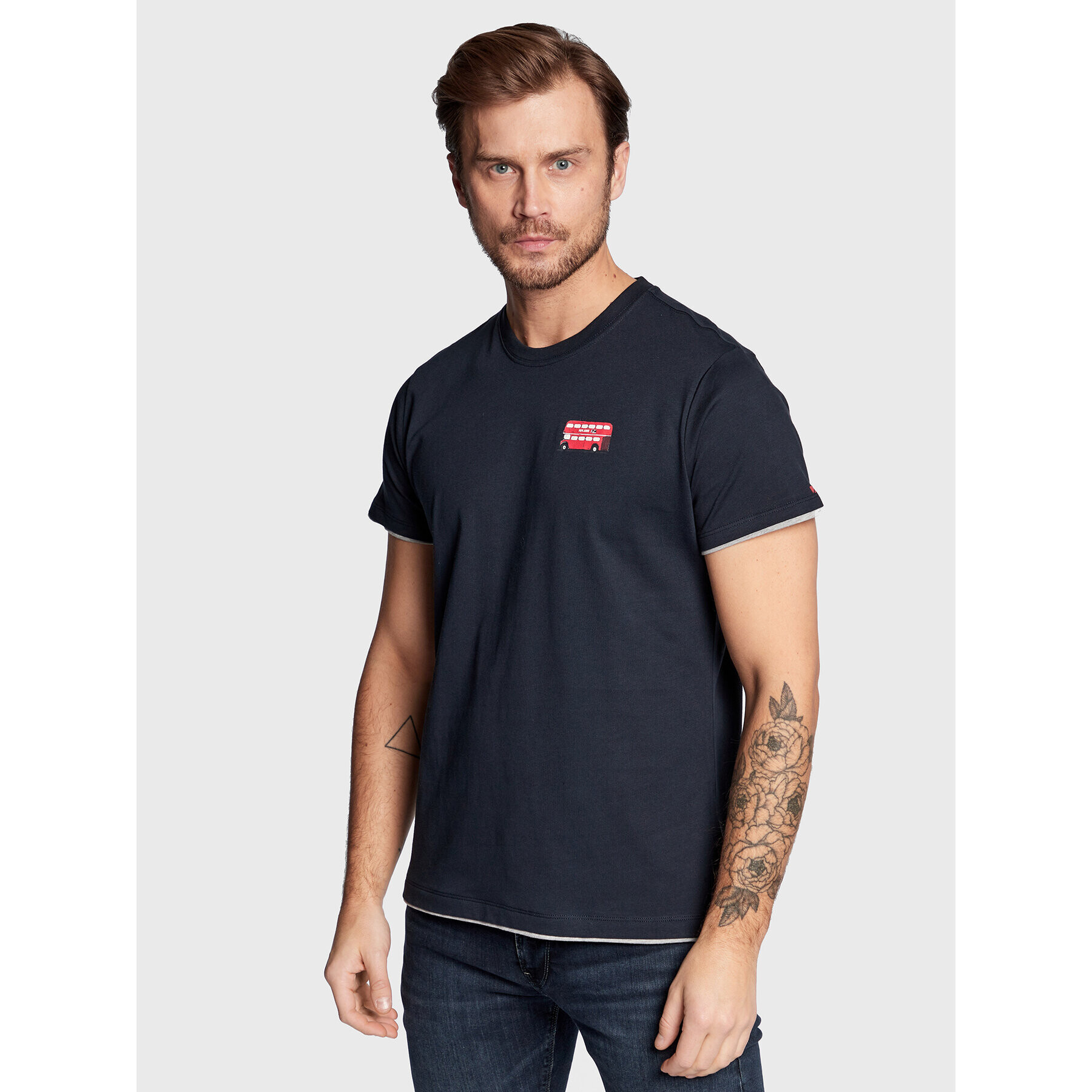 Pepe Jeans Póló Sutton PM508504 Sötétkék Regular Fit - Pepit.hu