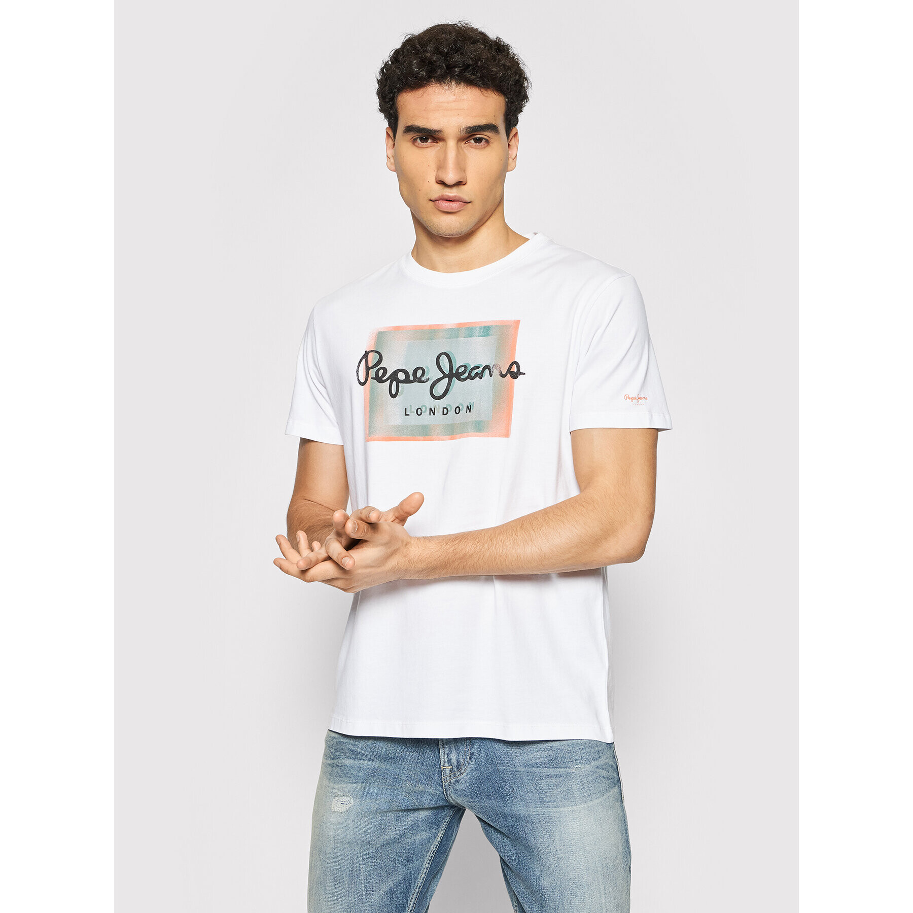 Pepe Jeans Póló Wesley PM507876 Fehér Regular Fit - Pepit.hu