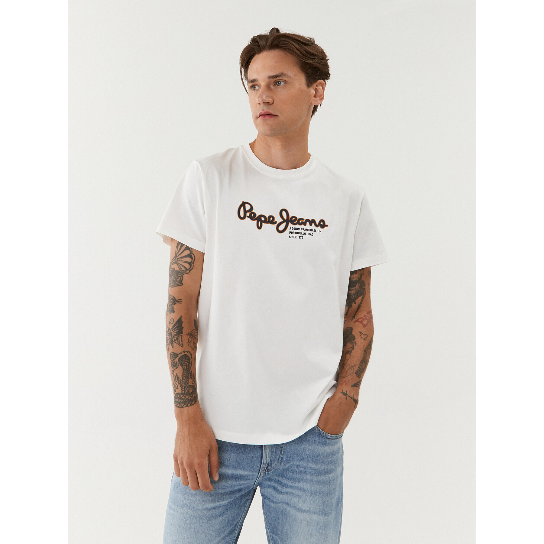 Pepe Jeans Póló Wido PM509126 Fehér Regular Fit - Pepit.hu