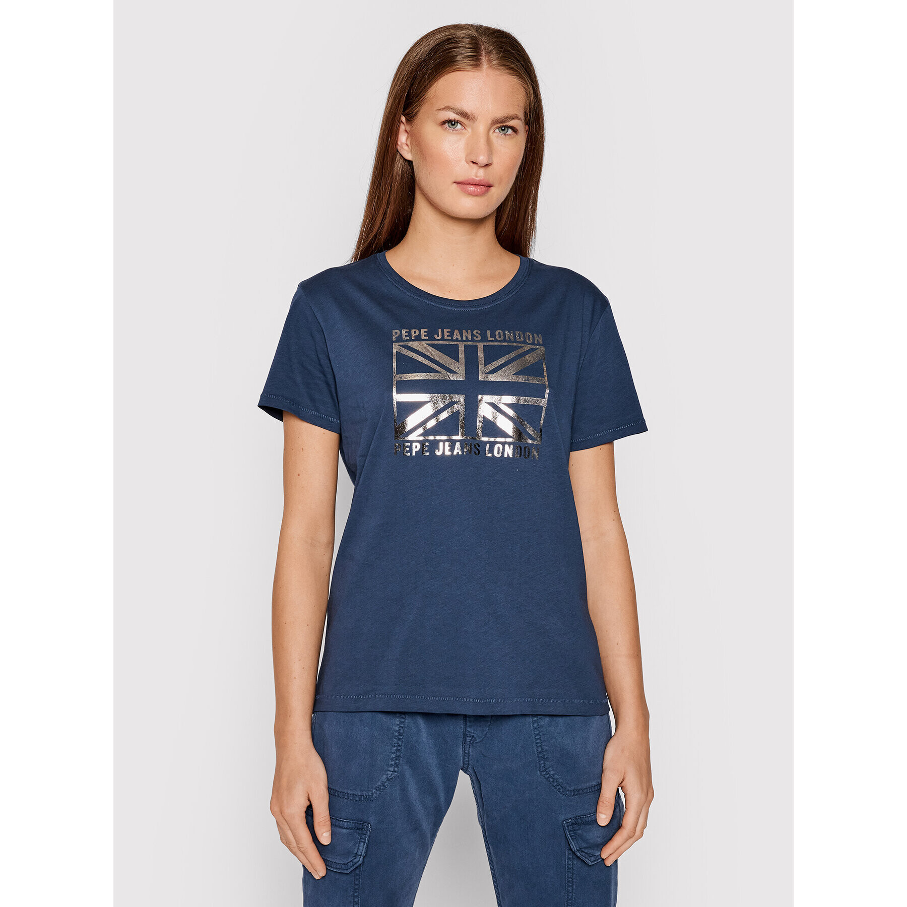 Pepe Jeans Póló Zeldas PL505037 Sötétkék Regular Fit - Pepit.hu