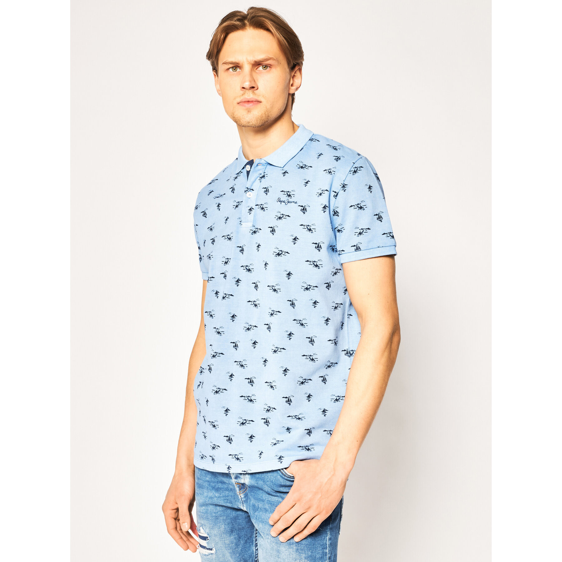 Pepe Jeans Pólóing Lacy PM541416 Kék Regular Fit - Pepit.hu