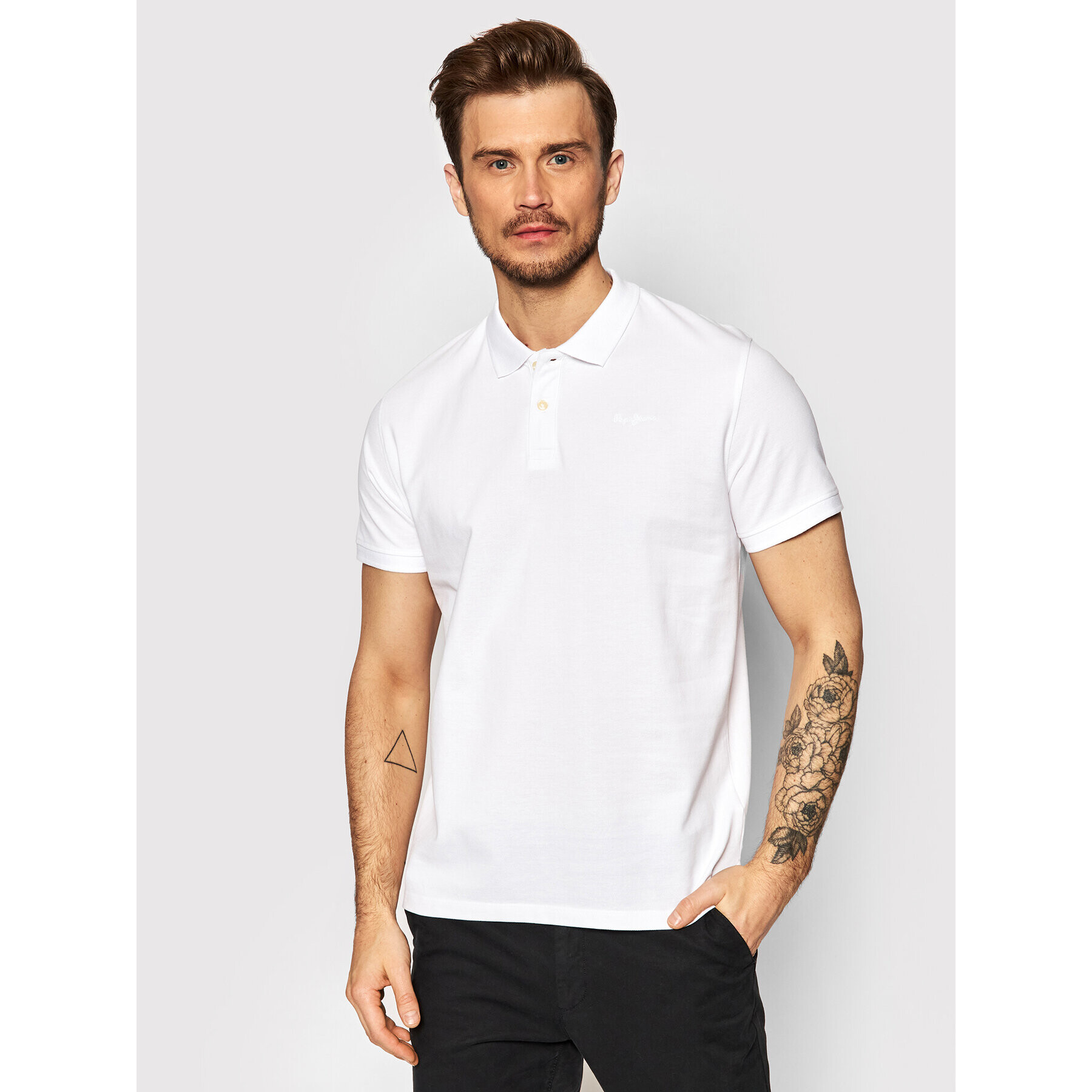 Pepe Jeans Pólóing Vincent PM541824 Fehér Slim Fit - Pepit.hu